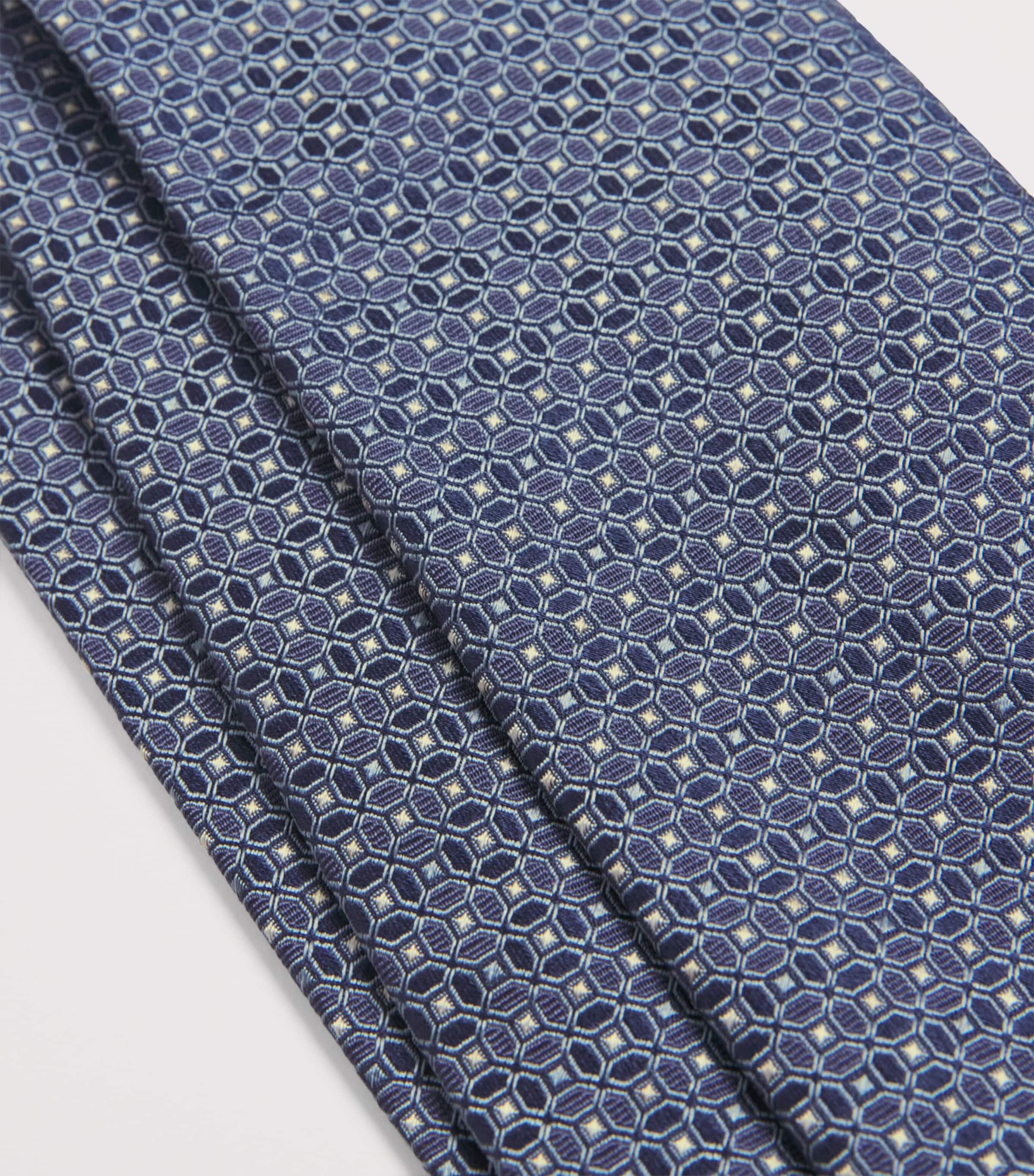 Pal Zileri Silk Geometric Jacquard Tie Light Blue Image 3
