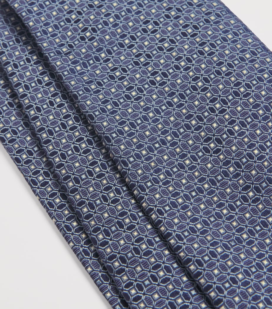 Silk Geometric Jacquard Tie 06 LIGHT BLUE Image 3