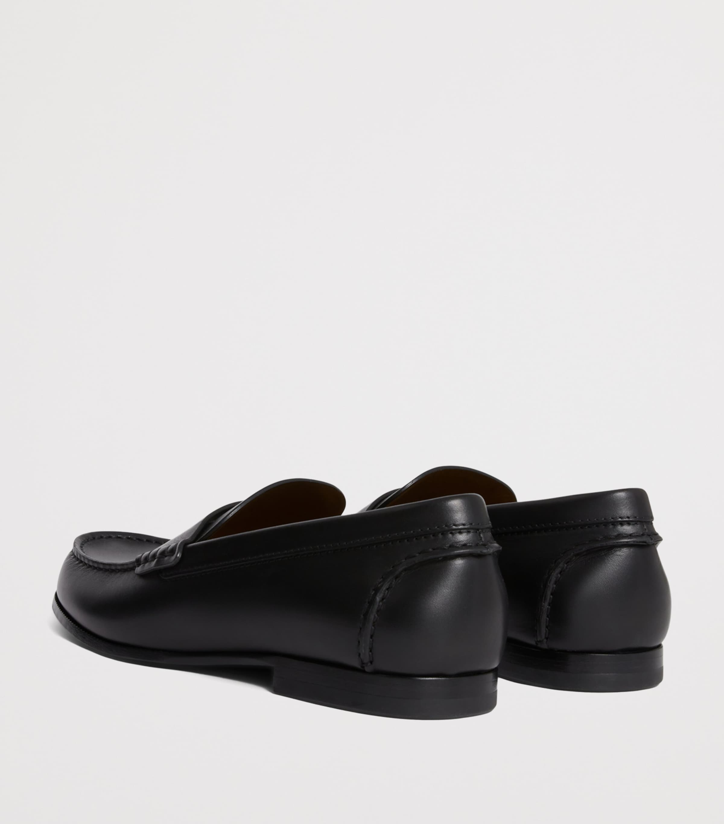 Dunhill Black Leather Flex Heddon Loafers | Harrods US