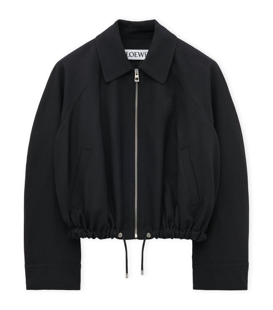 Wool-Blend Balloon Jacket BLACK Image 1