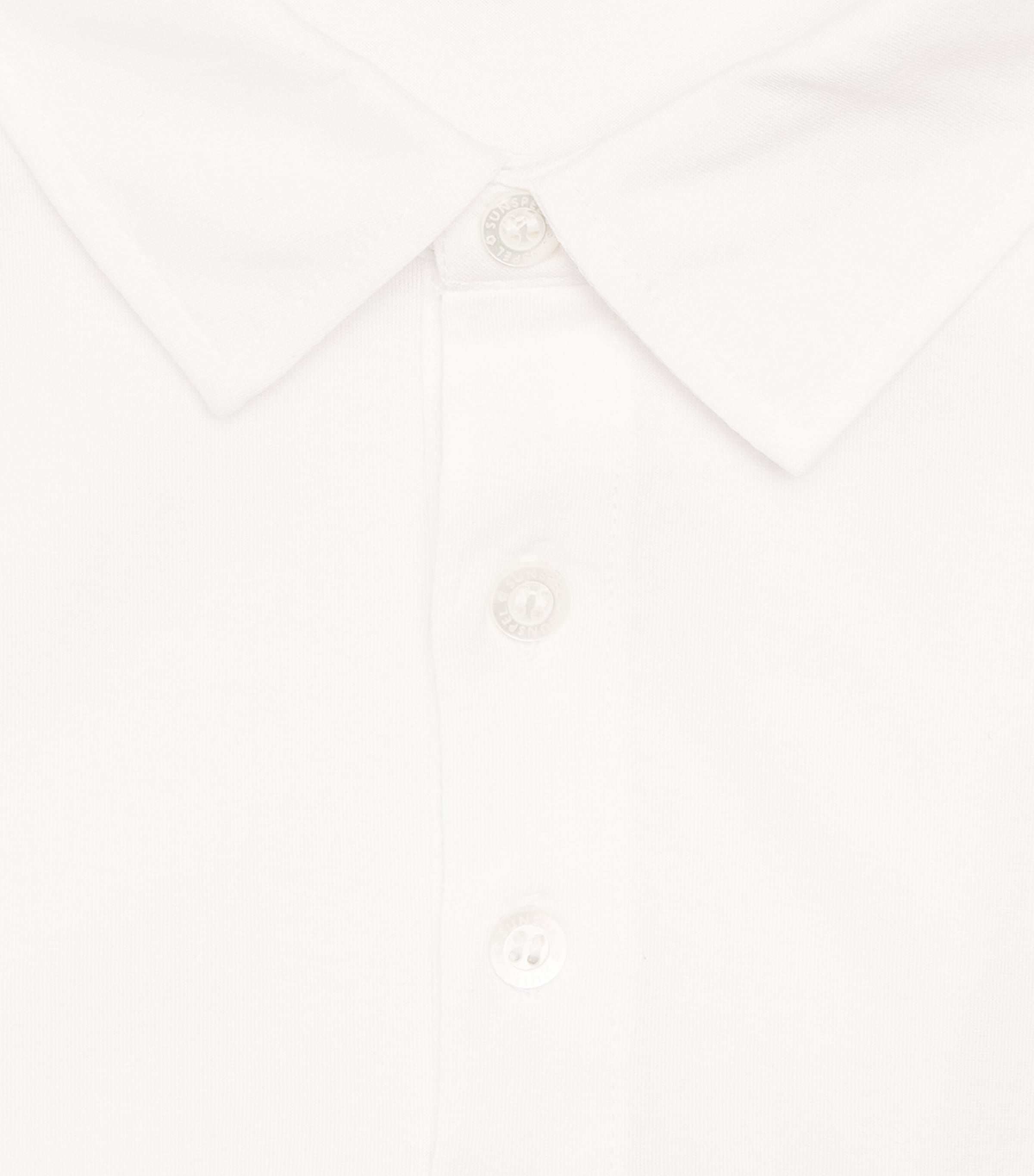 Sunspel Mens Supima Cotton Polo Shirt Whaa White Image 6
