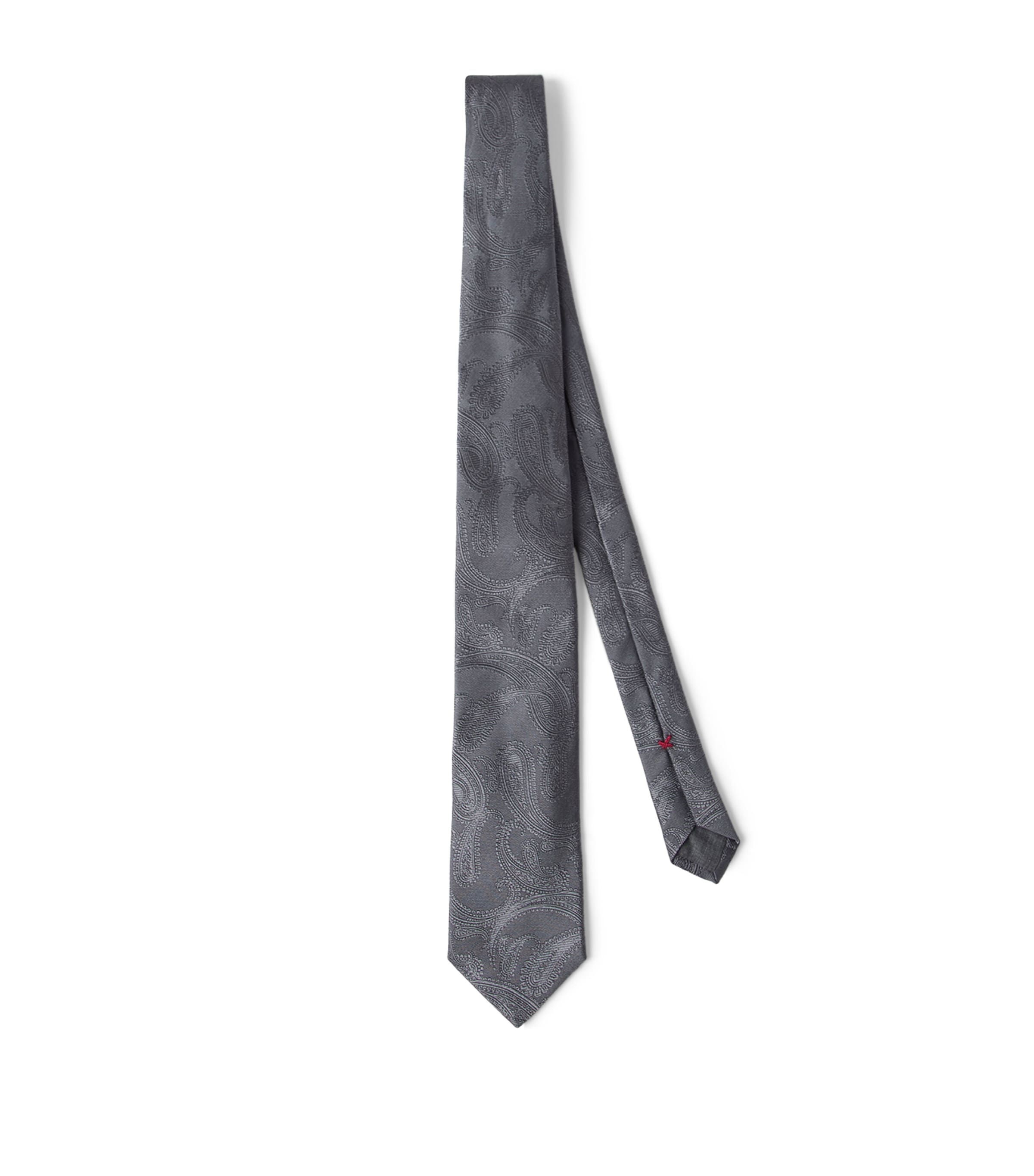 Brunello Cucinelli Jacquard-krawatte Mit Paisleymuster In Gray