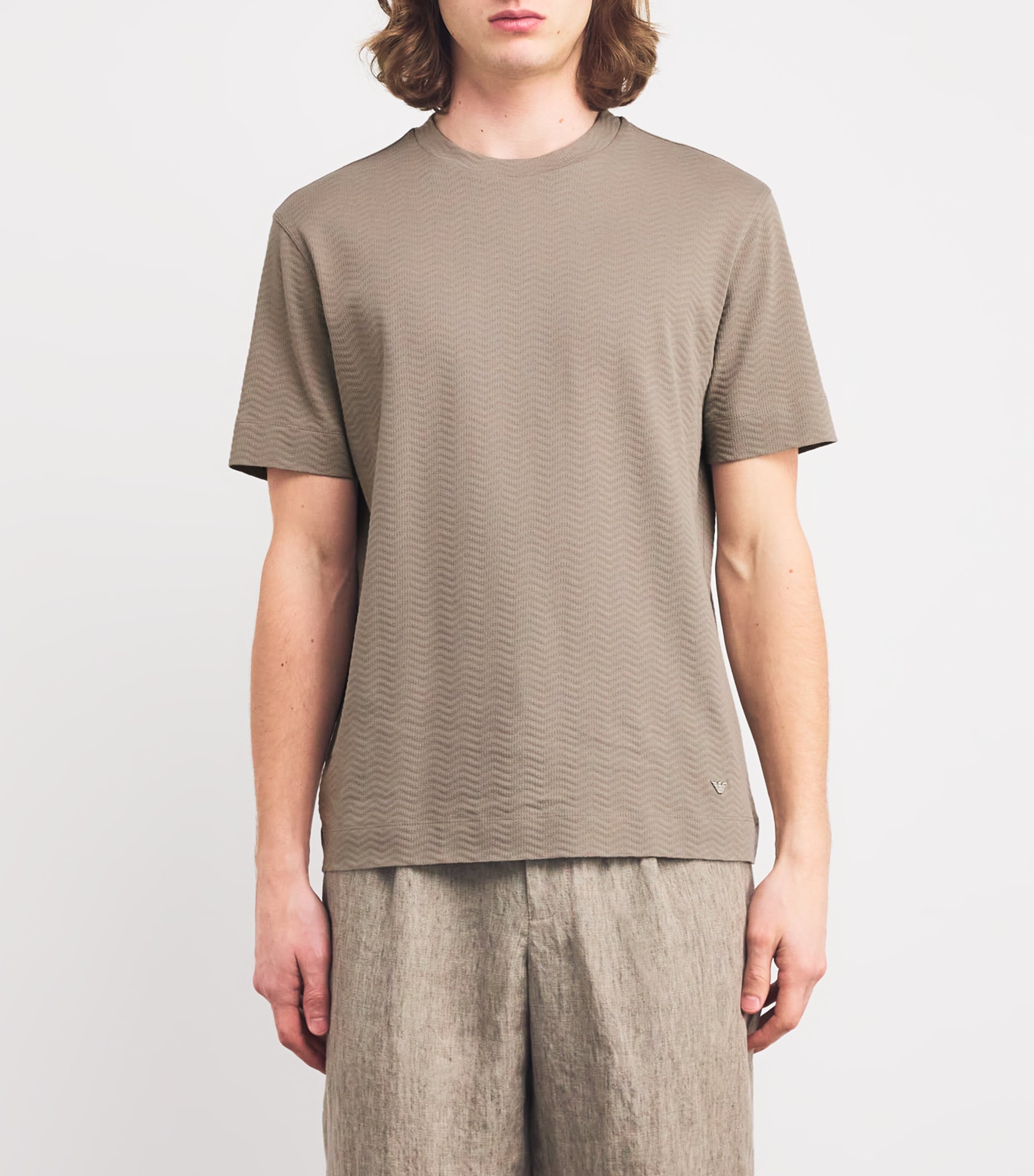 Emporio Armani Cotton Textured T-Shirt | Harrods US
