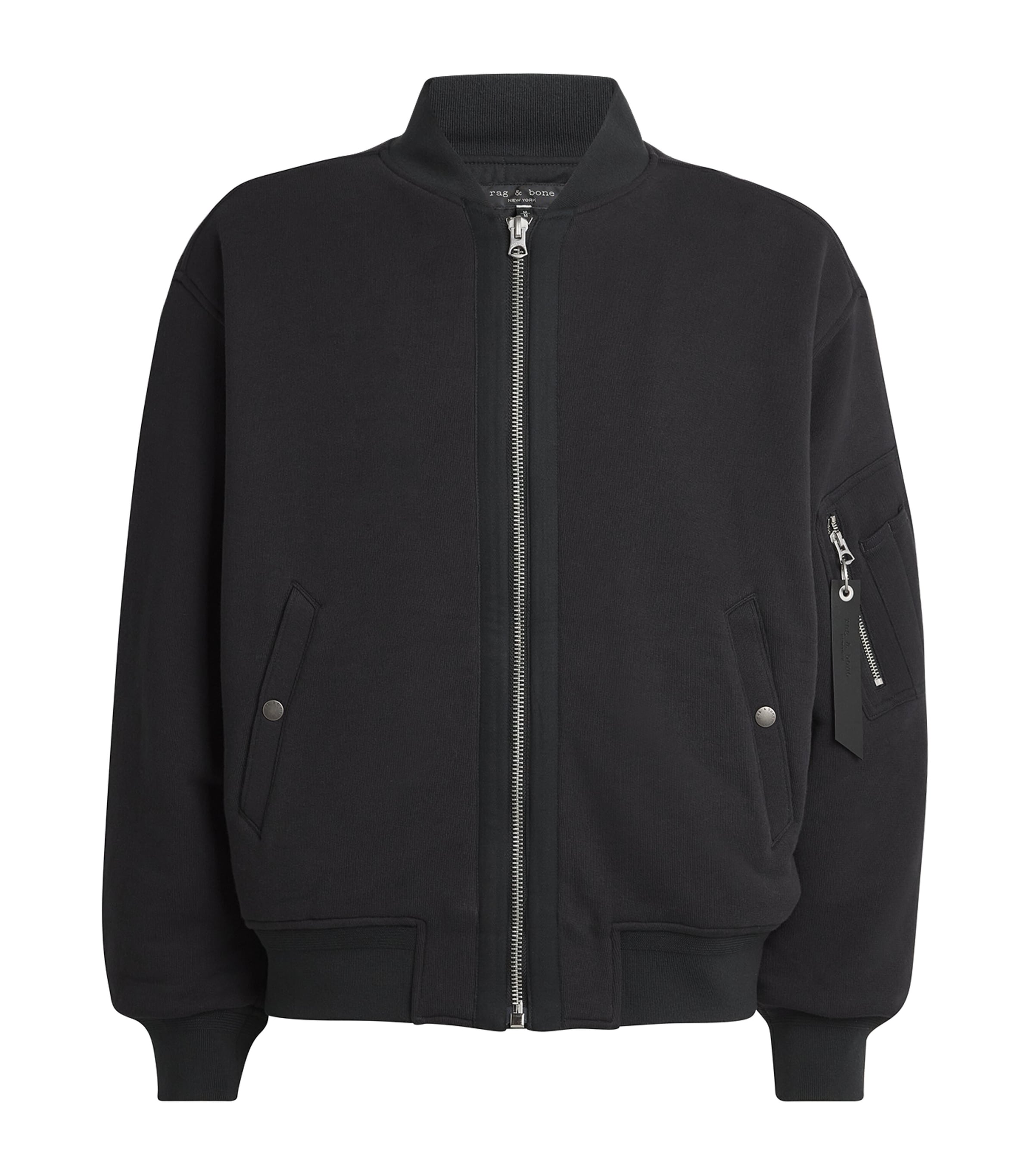 Rag & Bone Cotton-blend Bomber Jacket In Black