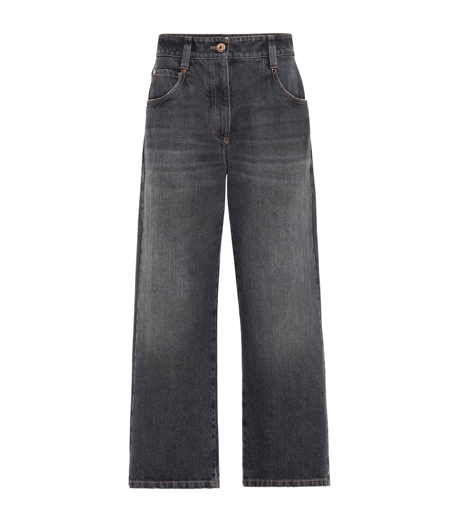 Logo Patch Mid-Rise Straight-Fit Jeans C8987 Image 1