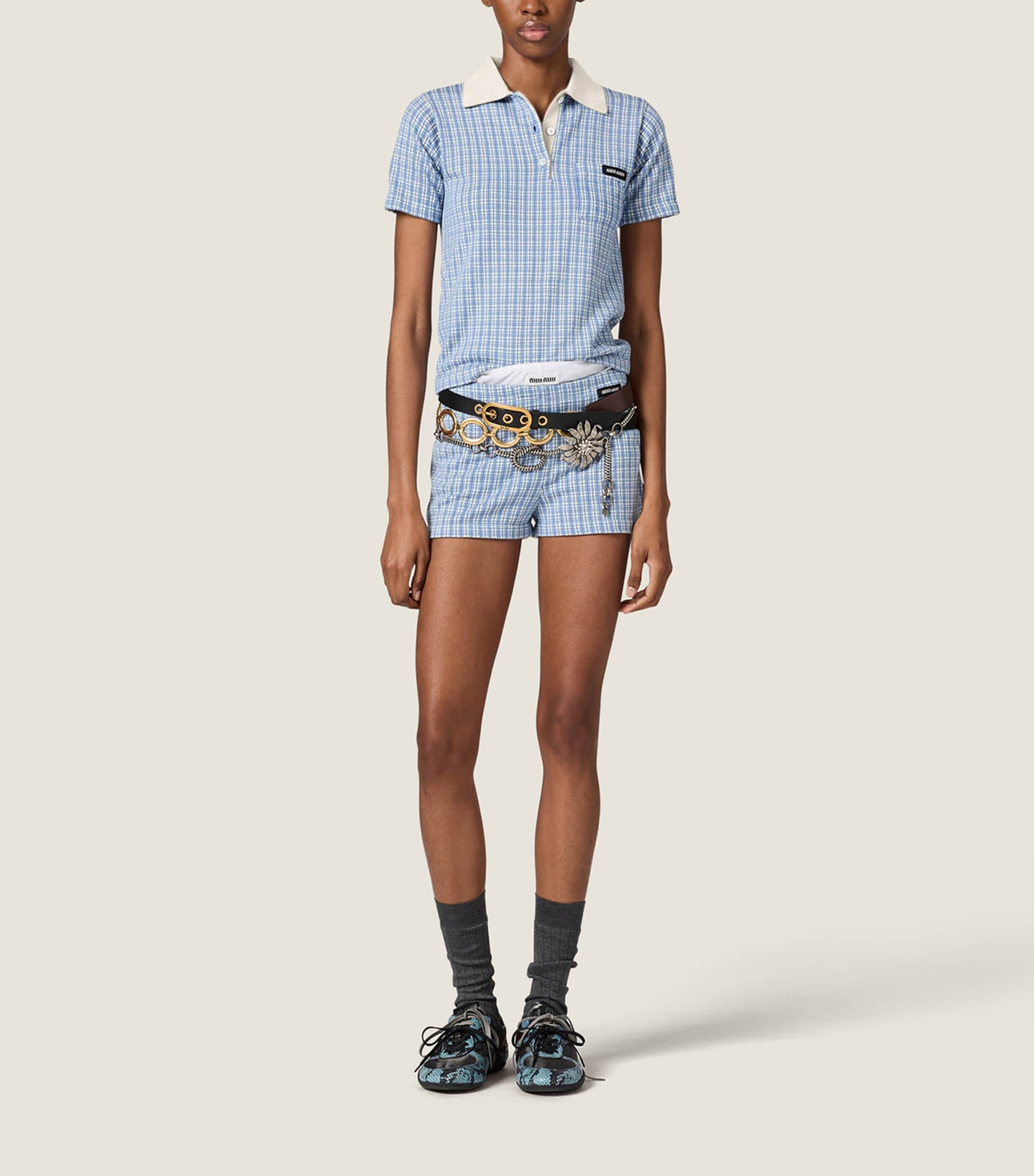 Miu Miu Womens Cashmere-Silk Polo Shirt Image 2