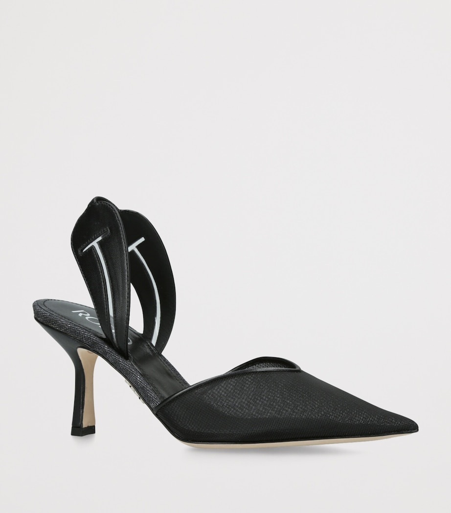 Rodo Womens Mesh Aira Slingback Pumps 80 Black Image 3