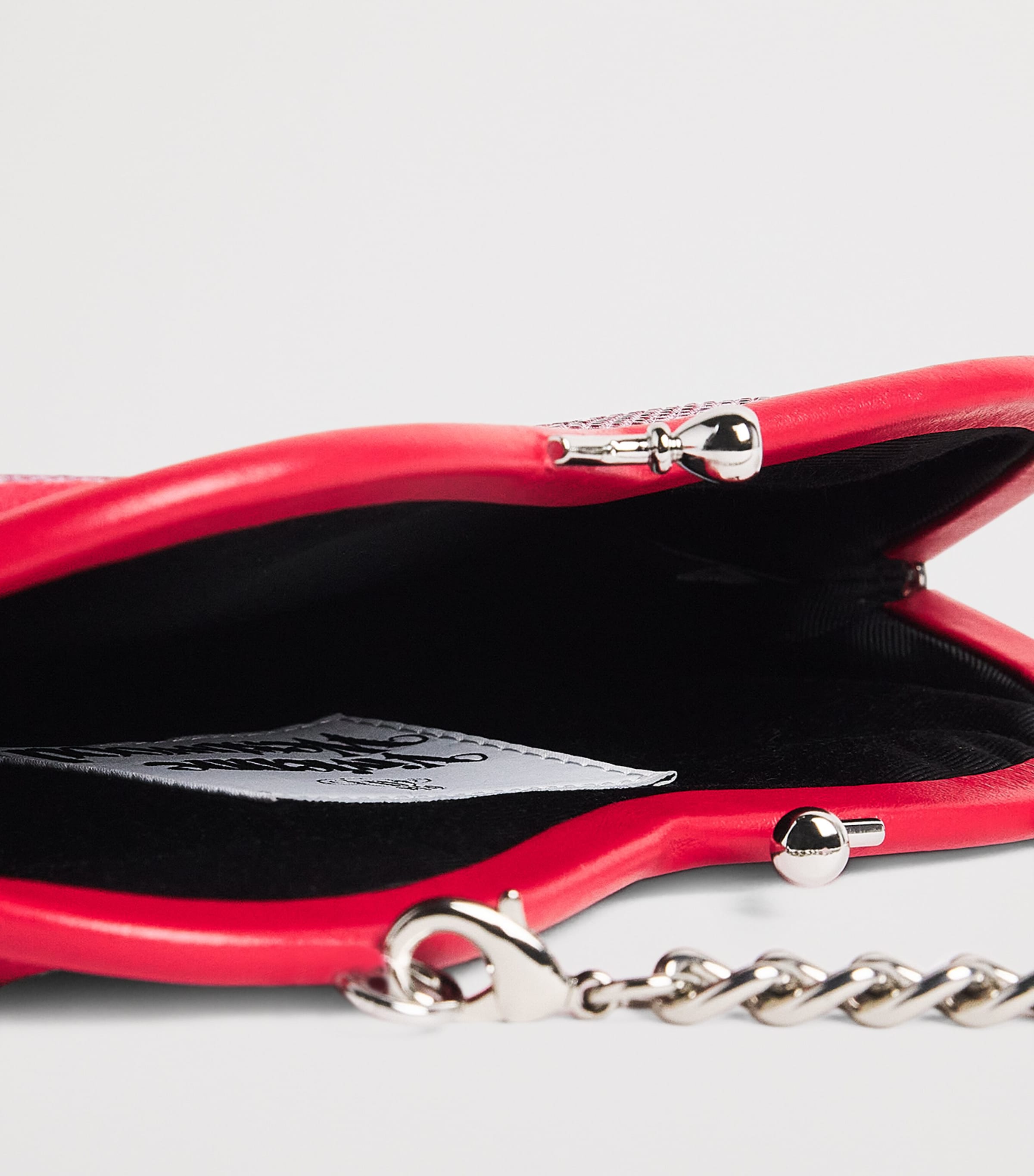 Vivienne Westwood Embellished Leather Belle Heart Frame Purse Pink Image 3