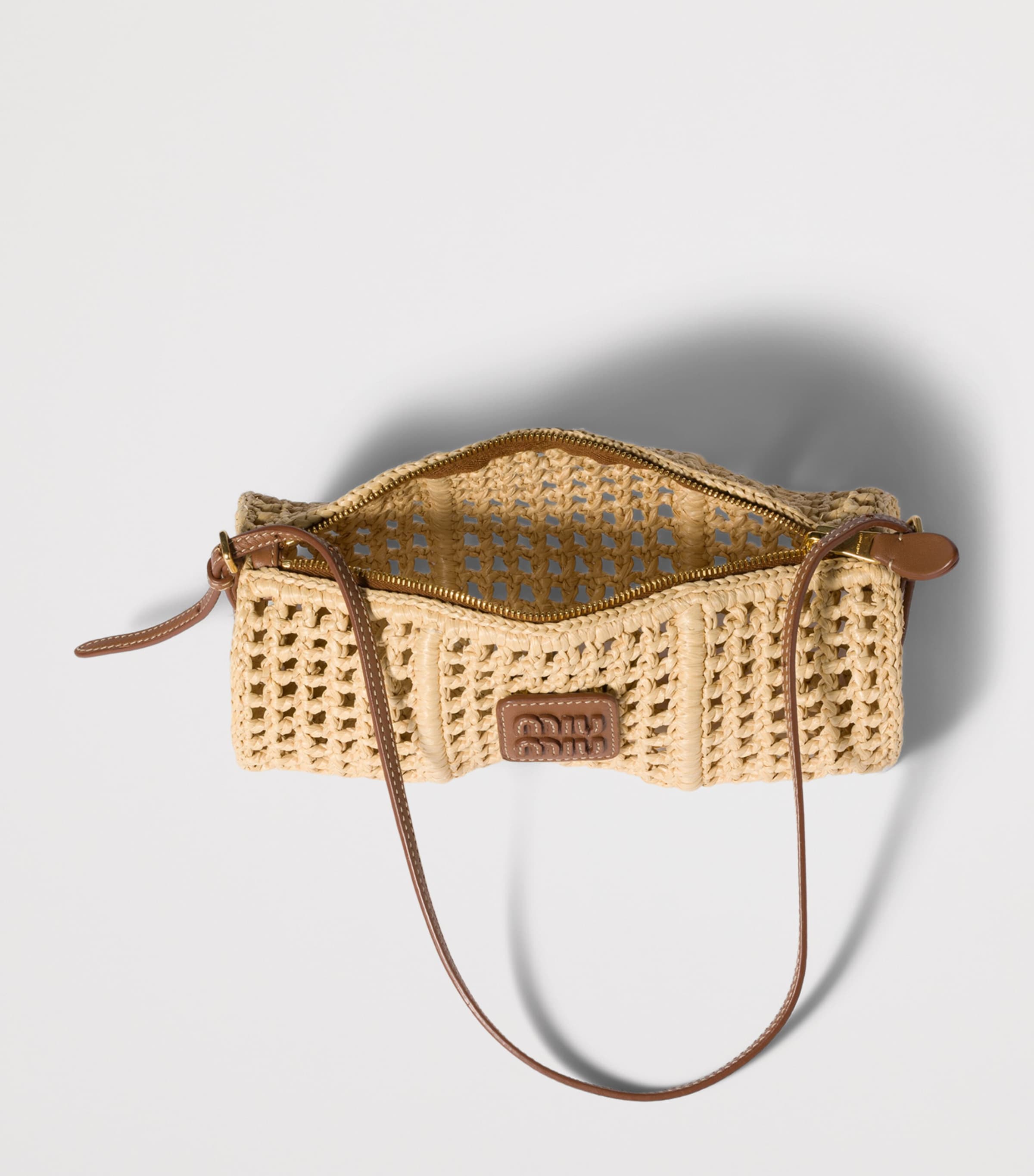 Miu Miu Crochet Mesh Pouch Neutral Image 4