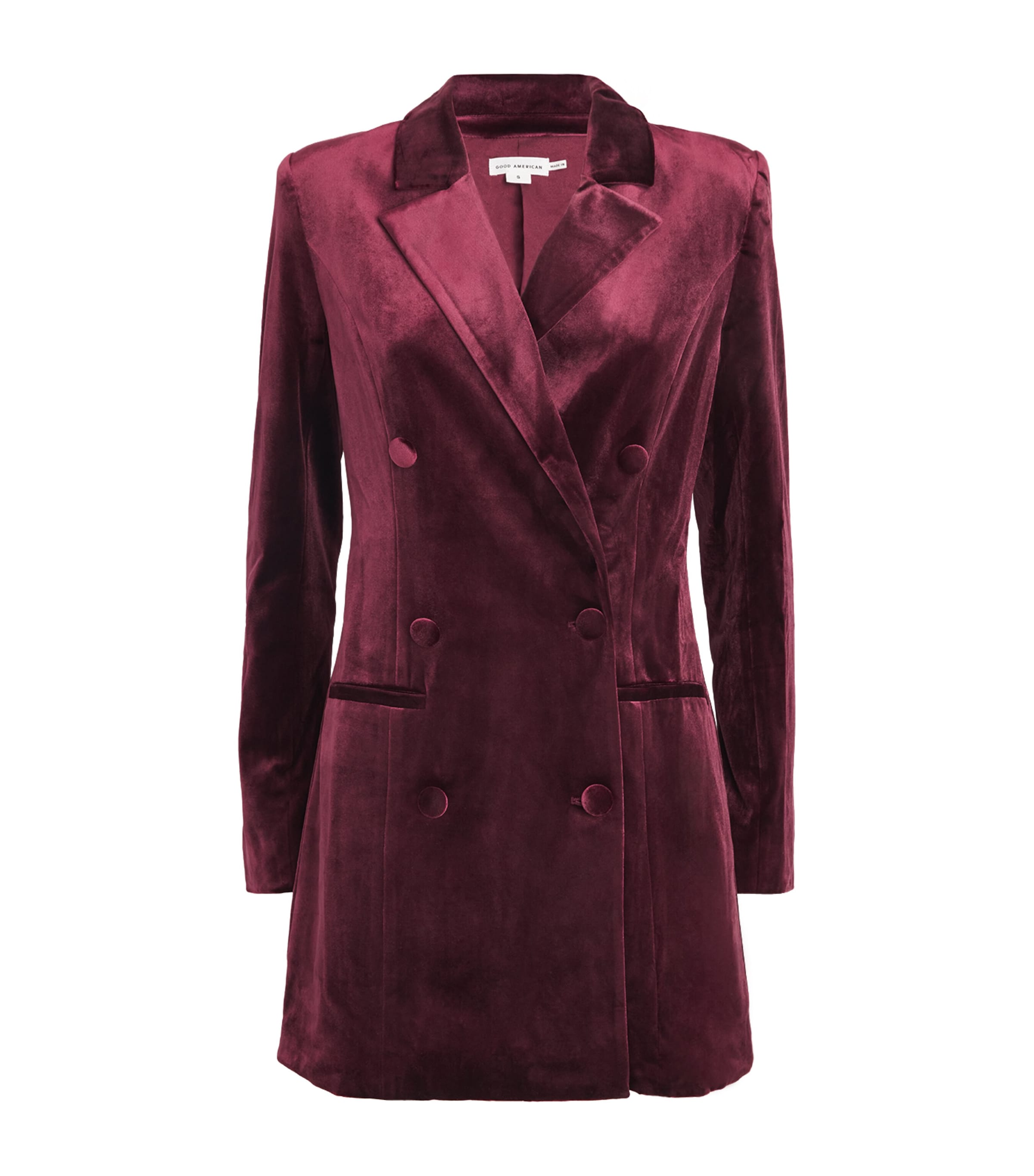GOOD AMERICAN VELVET BLAZER MINI DRESS 