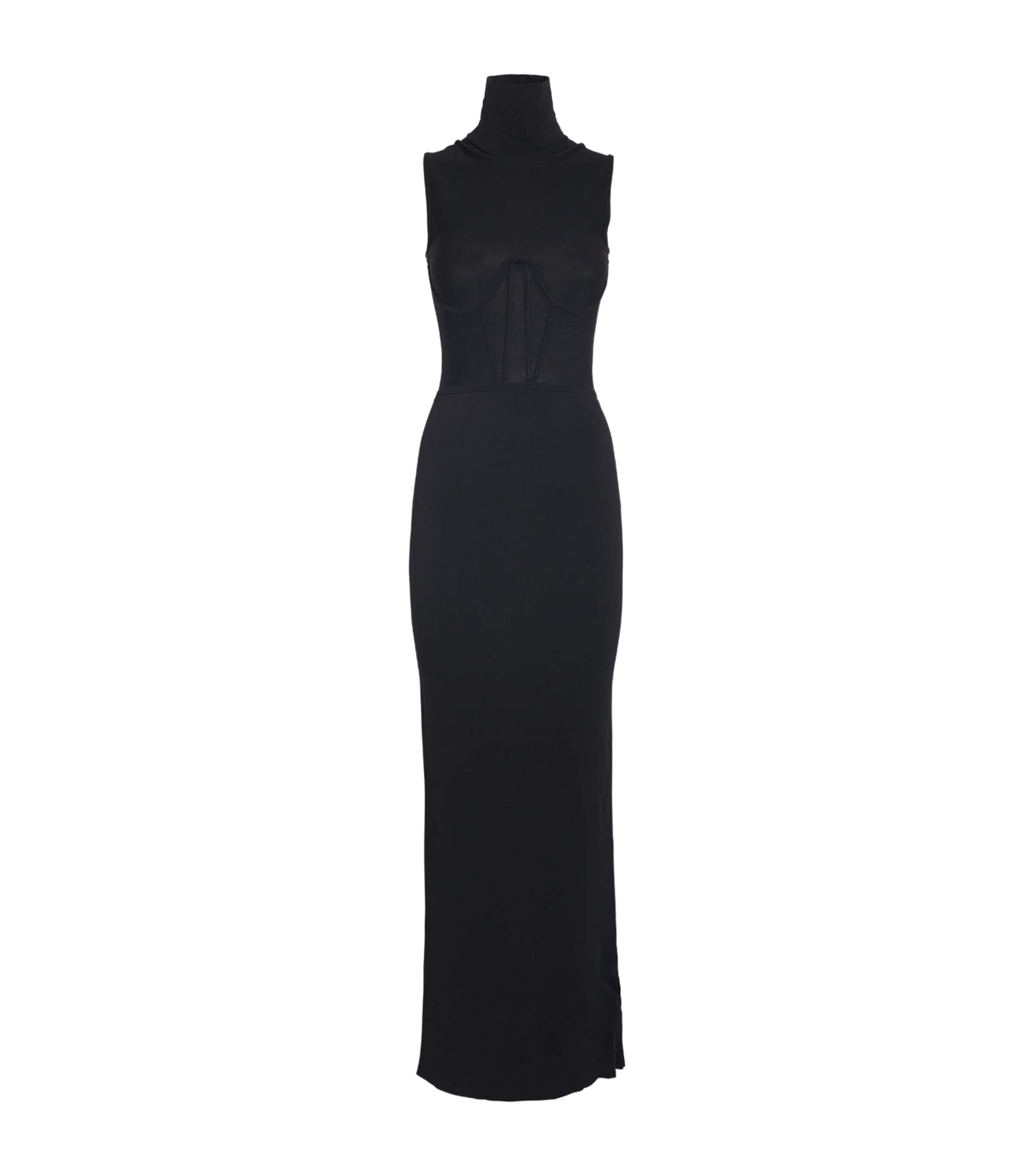 Shop Nensi Dojaka Knitted Gwyneth Maxi Dress In Black