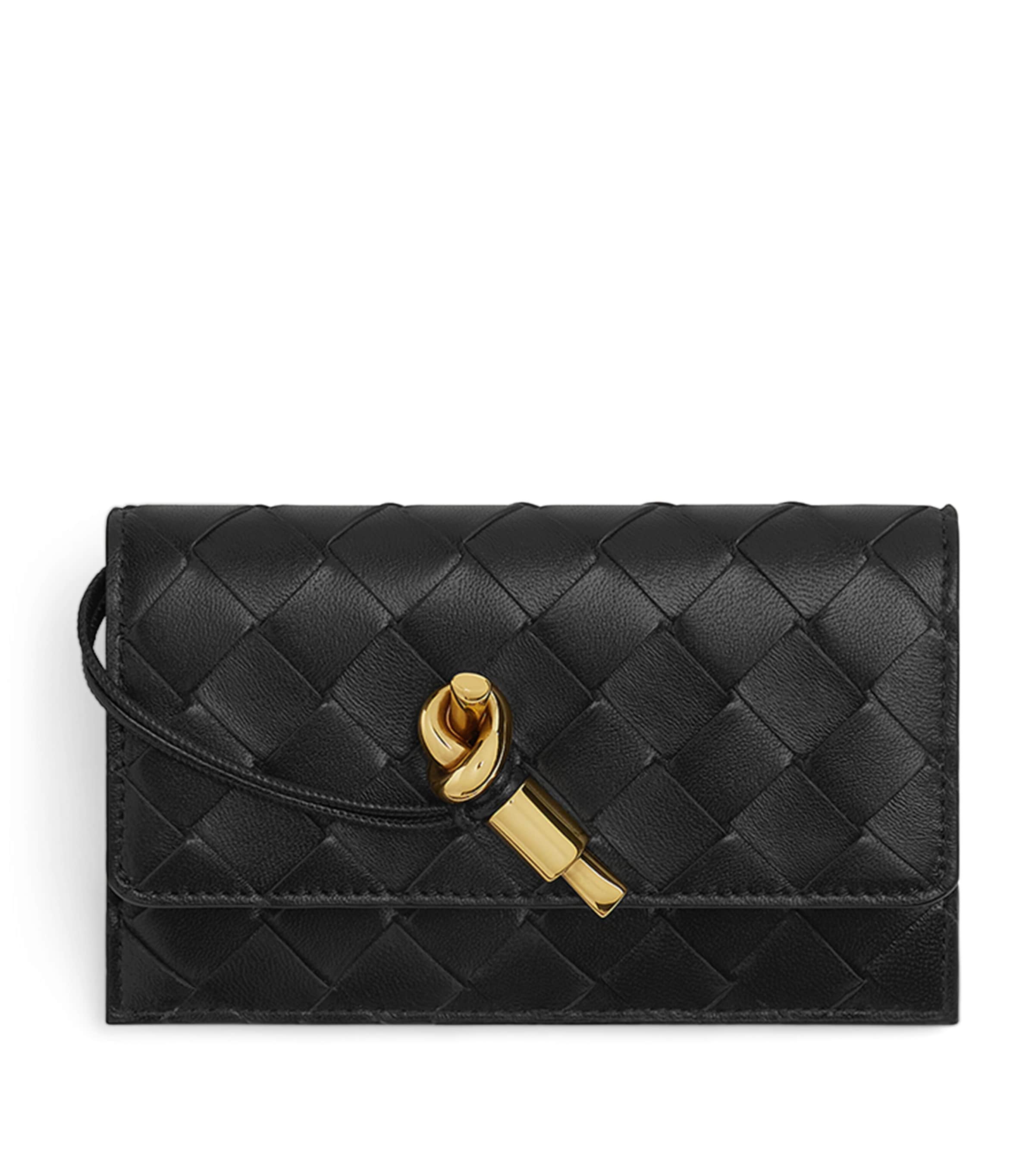 Bottega Veneta Leather Intrecciato Andiamo Card Holder