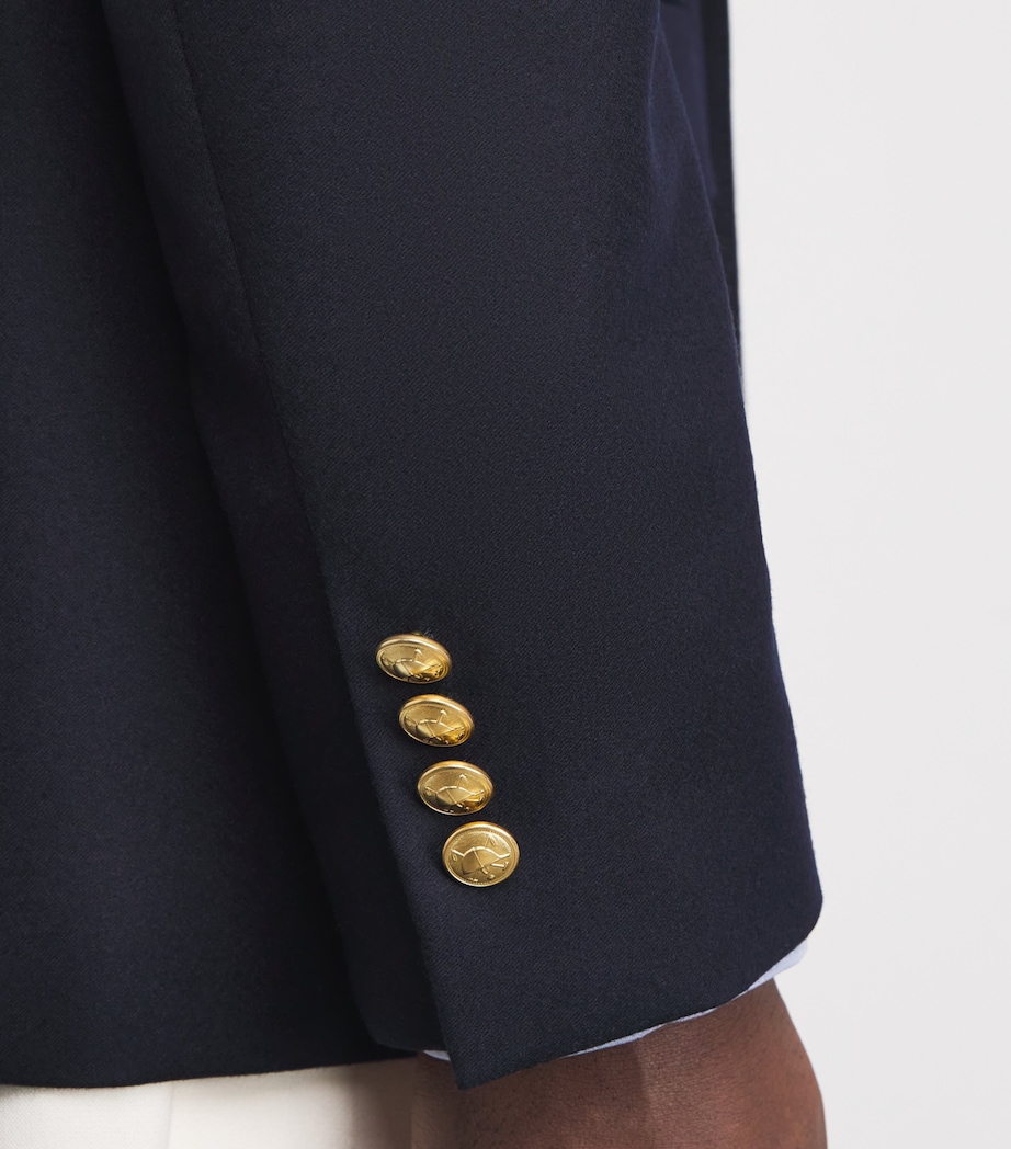 Polo Ralph Lauren Mens Wool Double-Breasted Blazer Navy Image 6