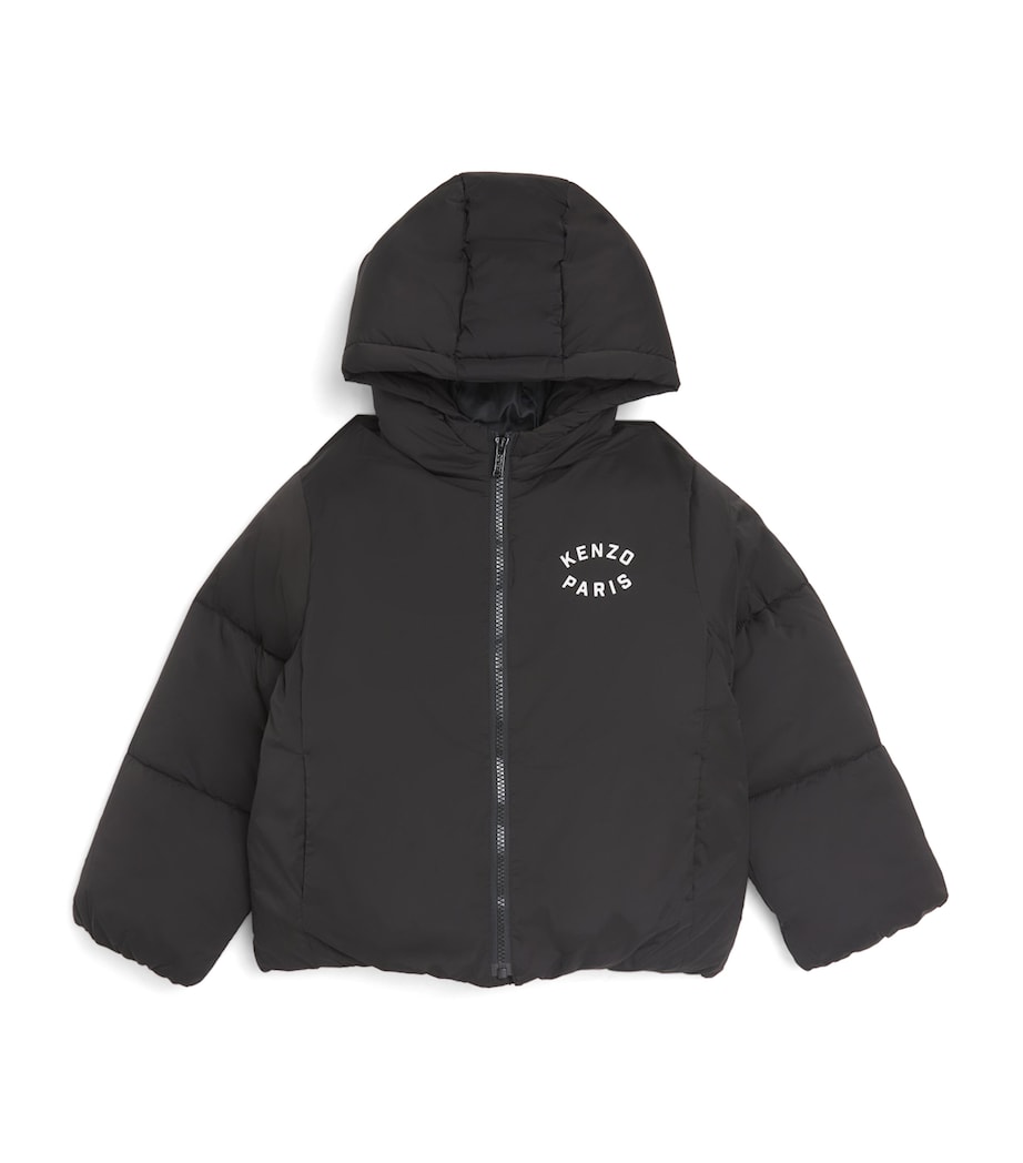Tiger Logo Puffer Jacket (2-14 Years) BLACK Image 1