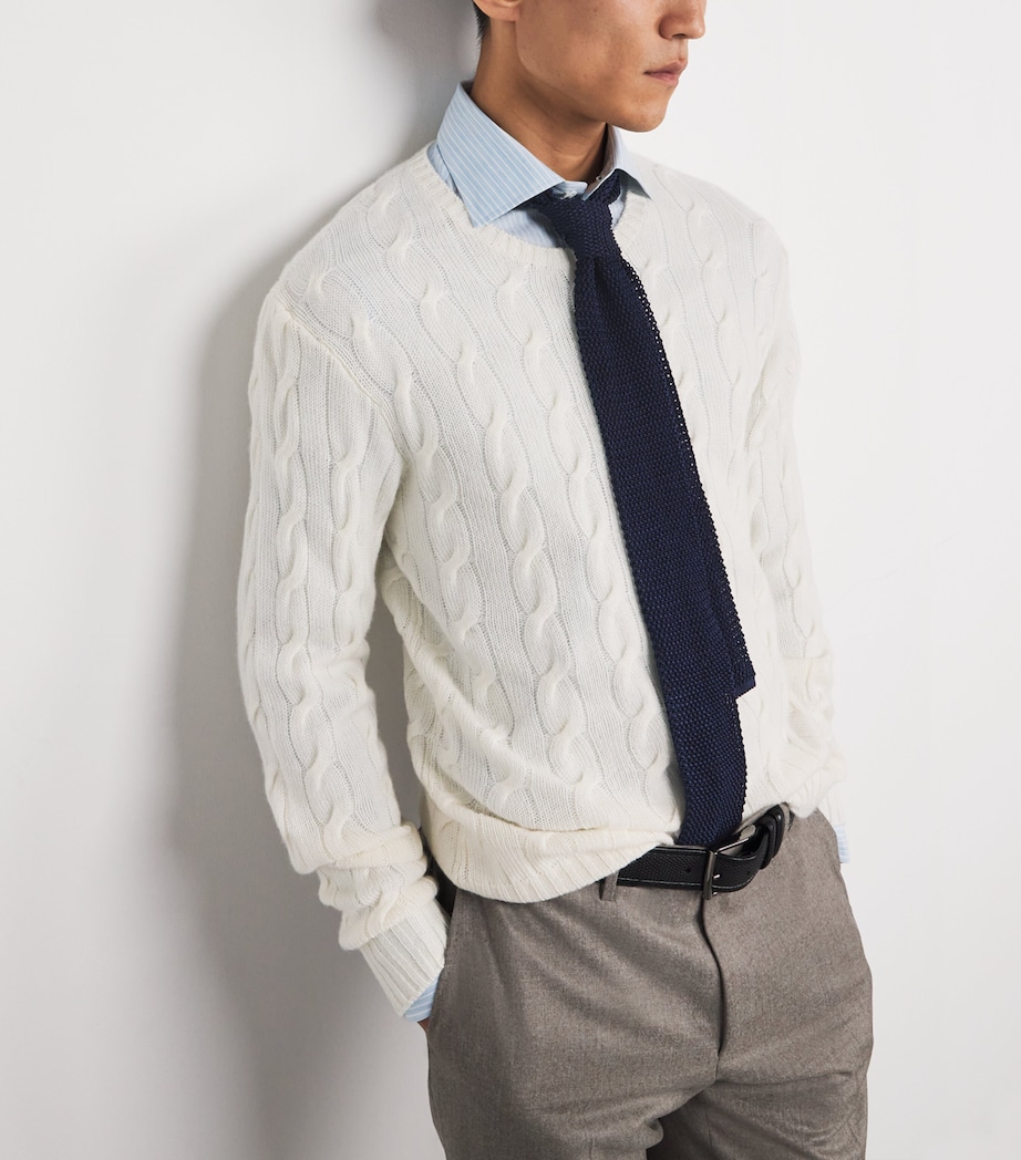 Silk Knitted Tie DARK NAVY Image 2