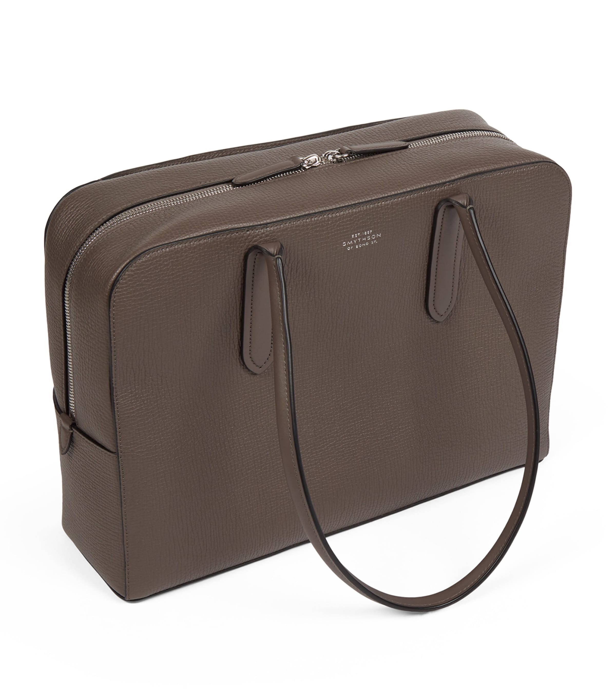 Smythson Grained Lytton Shoulder Bag Dark Taupe Image 3
