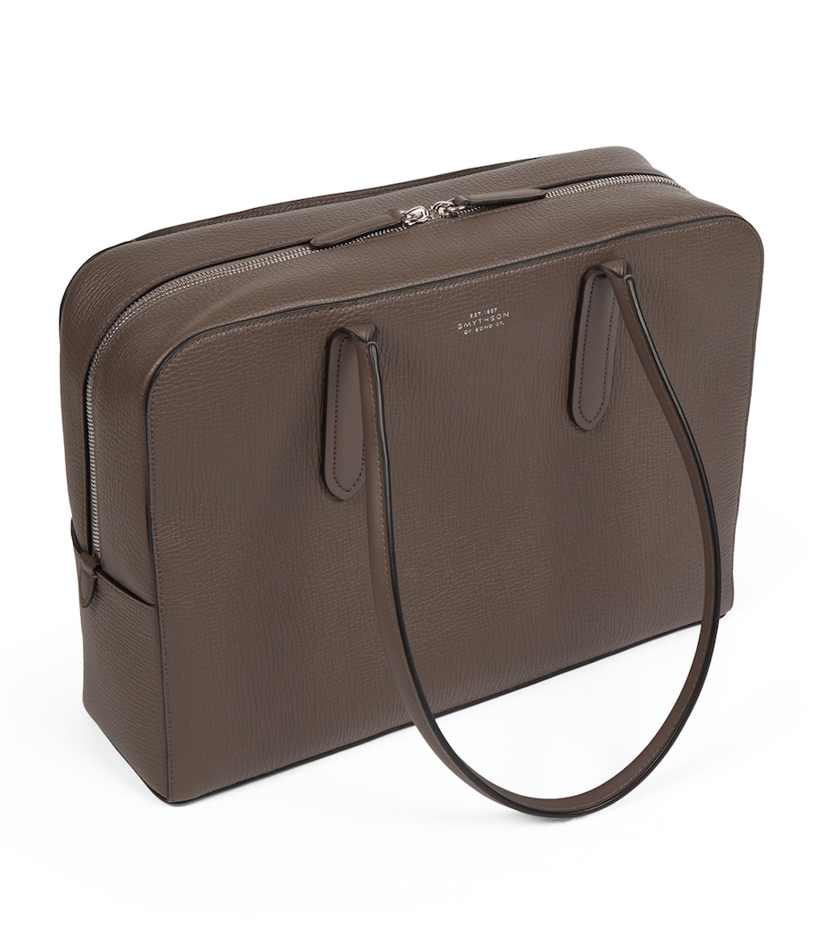 Smythson Grained Lytton Shoulder Bag Dark Taupe Image 3