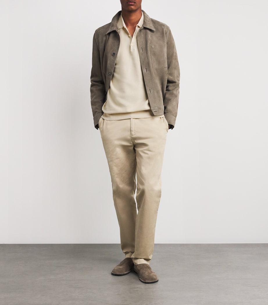 Cotton Fine Texture Polo Shirt WHCR-ECRU Image 2