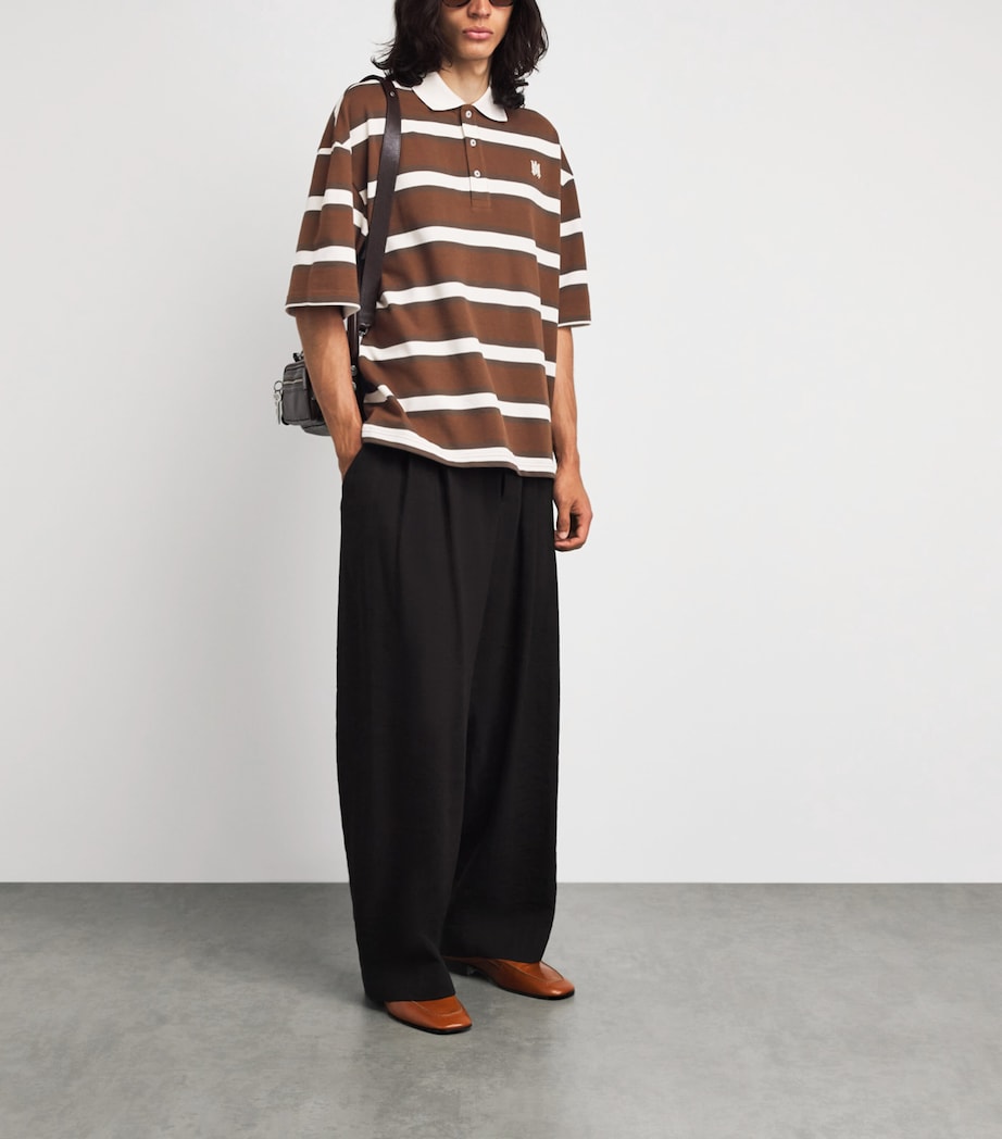 AMIRI Mens Cotton Stripe Logo T-Shirt Tobacco Image 2