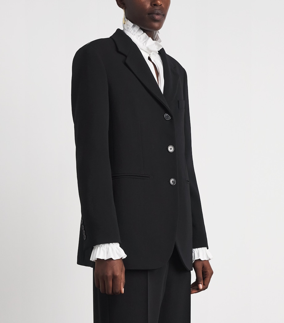 Max Mara Womens Wool Single-Breasted Blazer Black Image 4