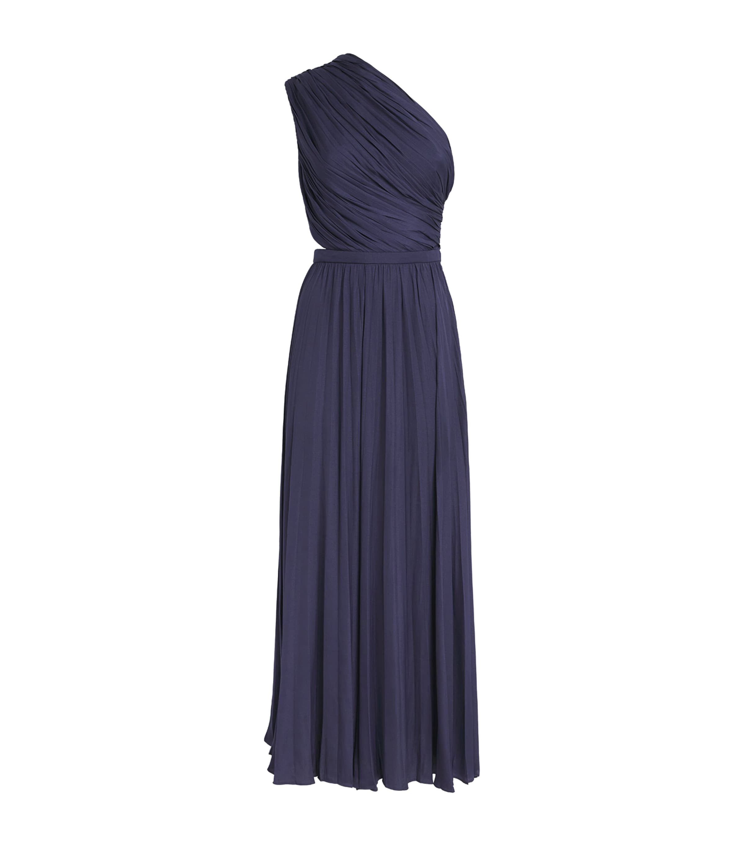 Maje Womens One-Shoulder Maxi Dress Navy Image 1