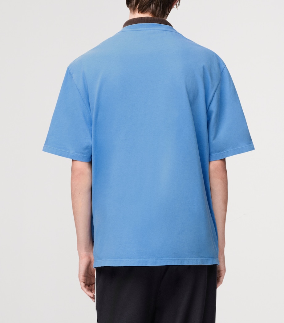 LOEWE Mens Cotton-Blend Anagram T-Shirt Blue Image 4