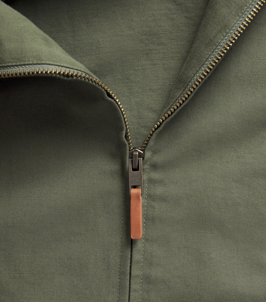 Vince Mens Cotton-Linen Bomber Jacket Coulter Green Image 6