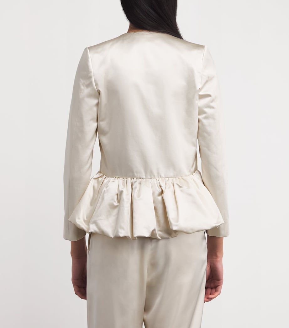 Satin Peplum Jacket IVORY Image 4