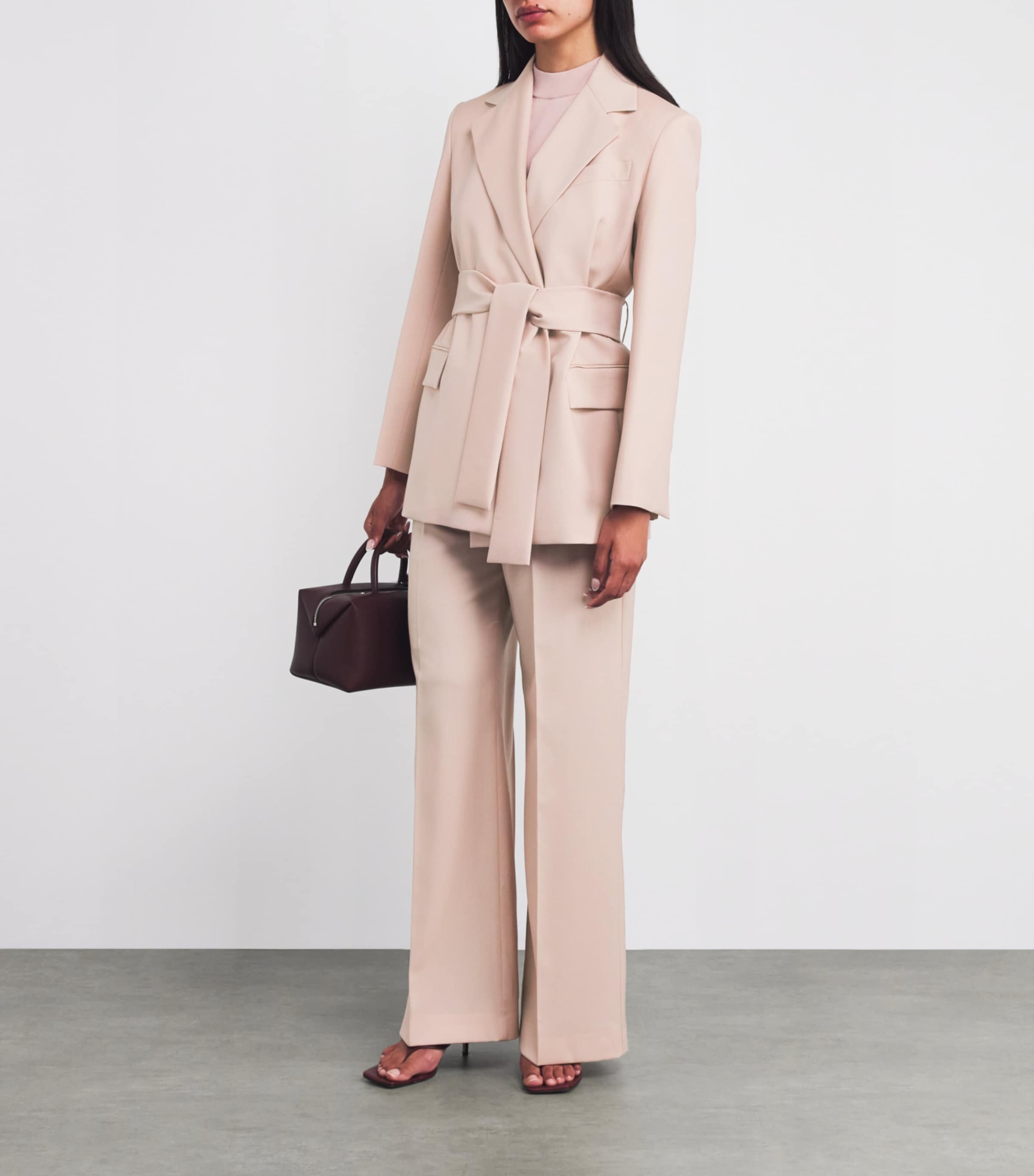 Virgin Wool Tailored Trousers POWDER Image 2