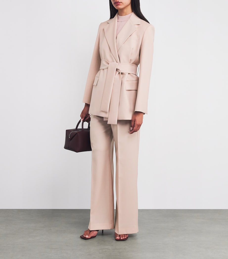 Virgin Wool Tailored Trousers POWDER Image 2