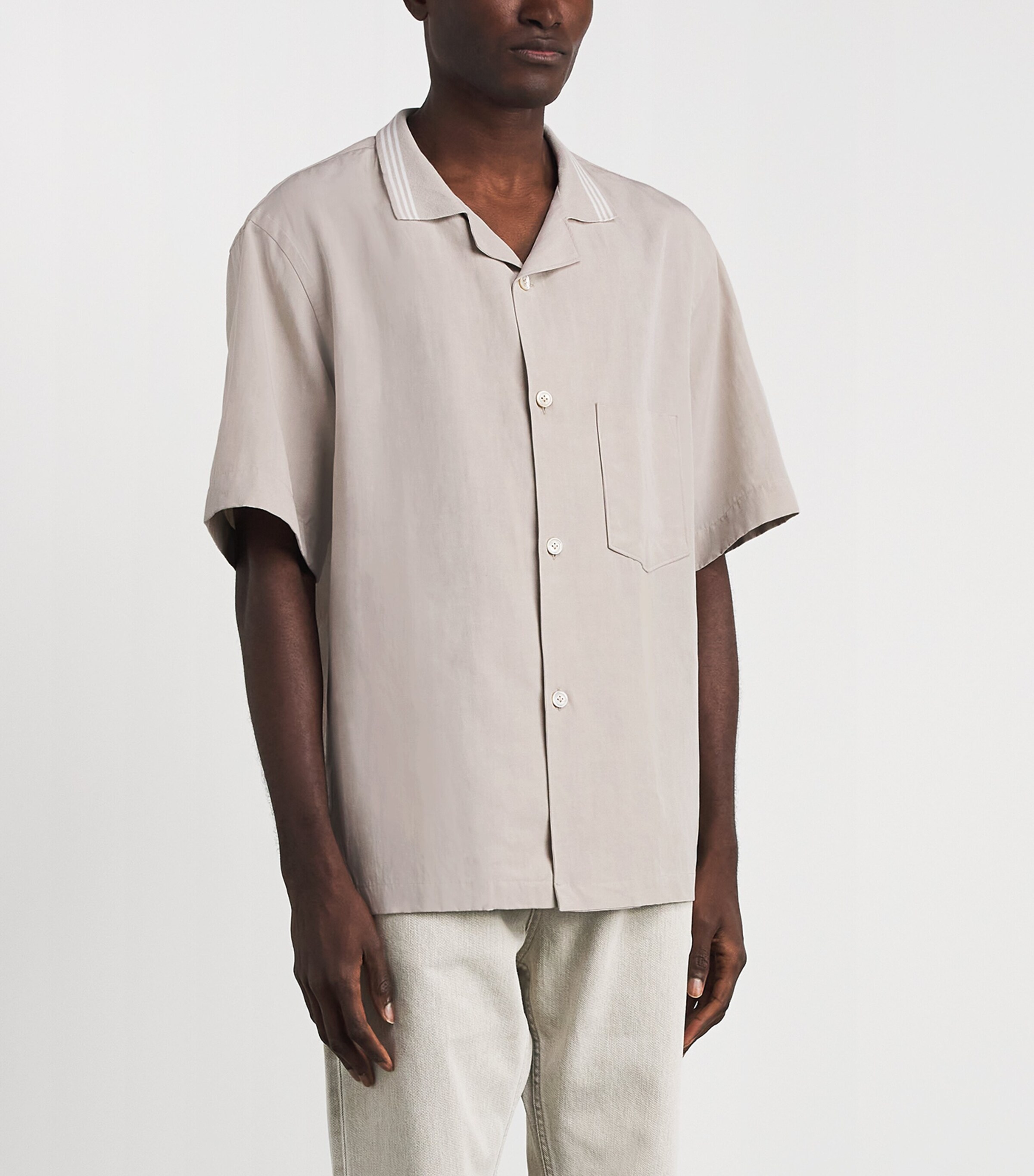 Eleventy Mens Bowling Shirt Sabbia Image 4