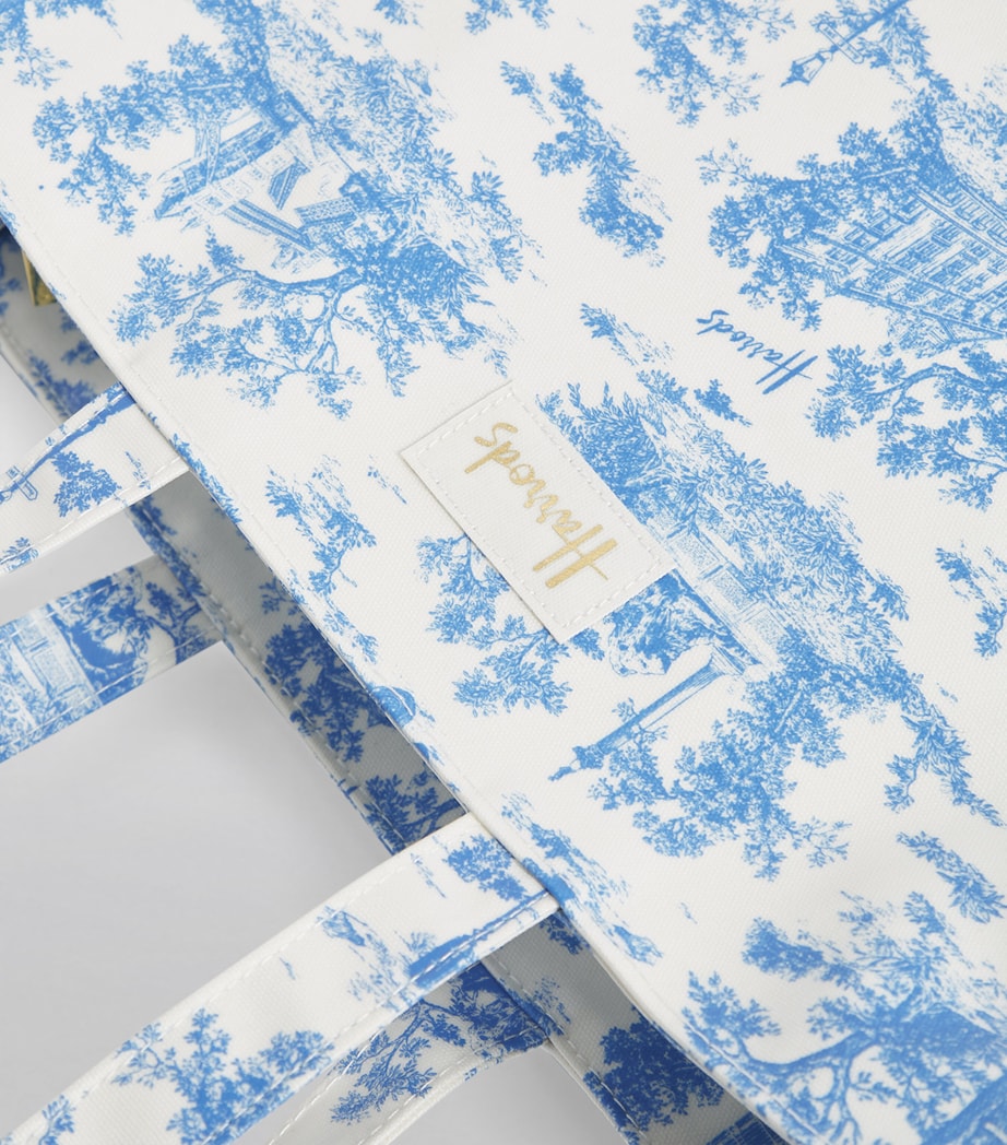 Harrods Toile Shoulder Tote Bag Blue Image 9