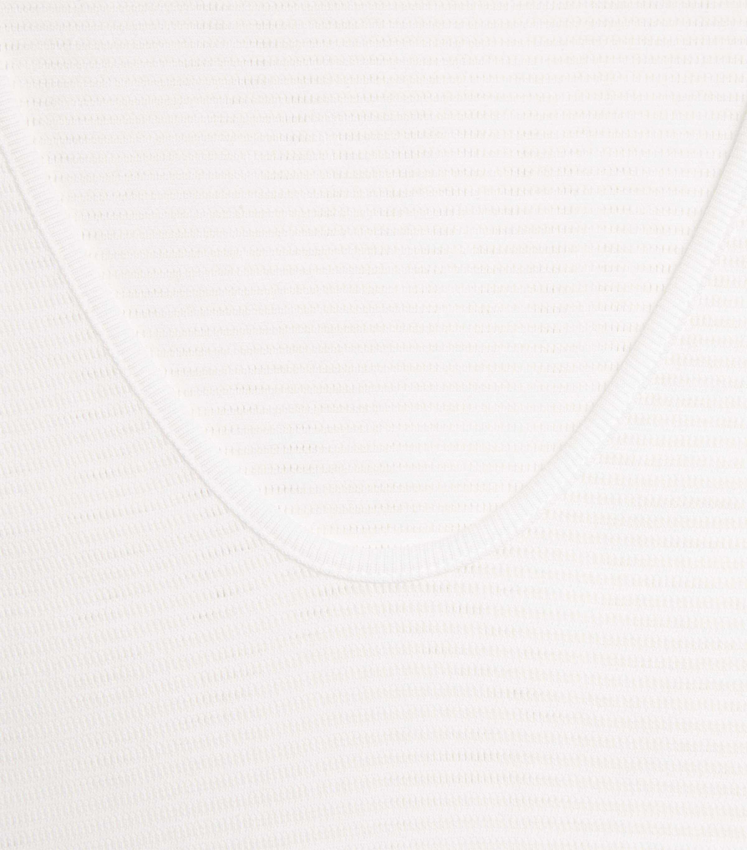 Cotton Mesh Cellular V-Neck T-Shirt WHITE Image 5