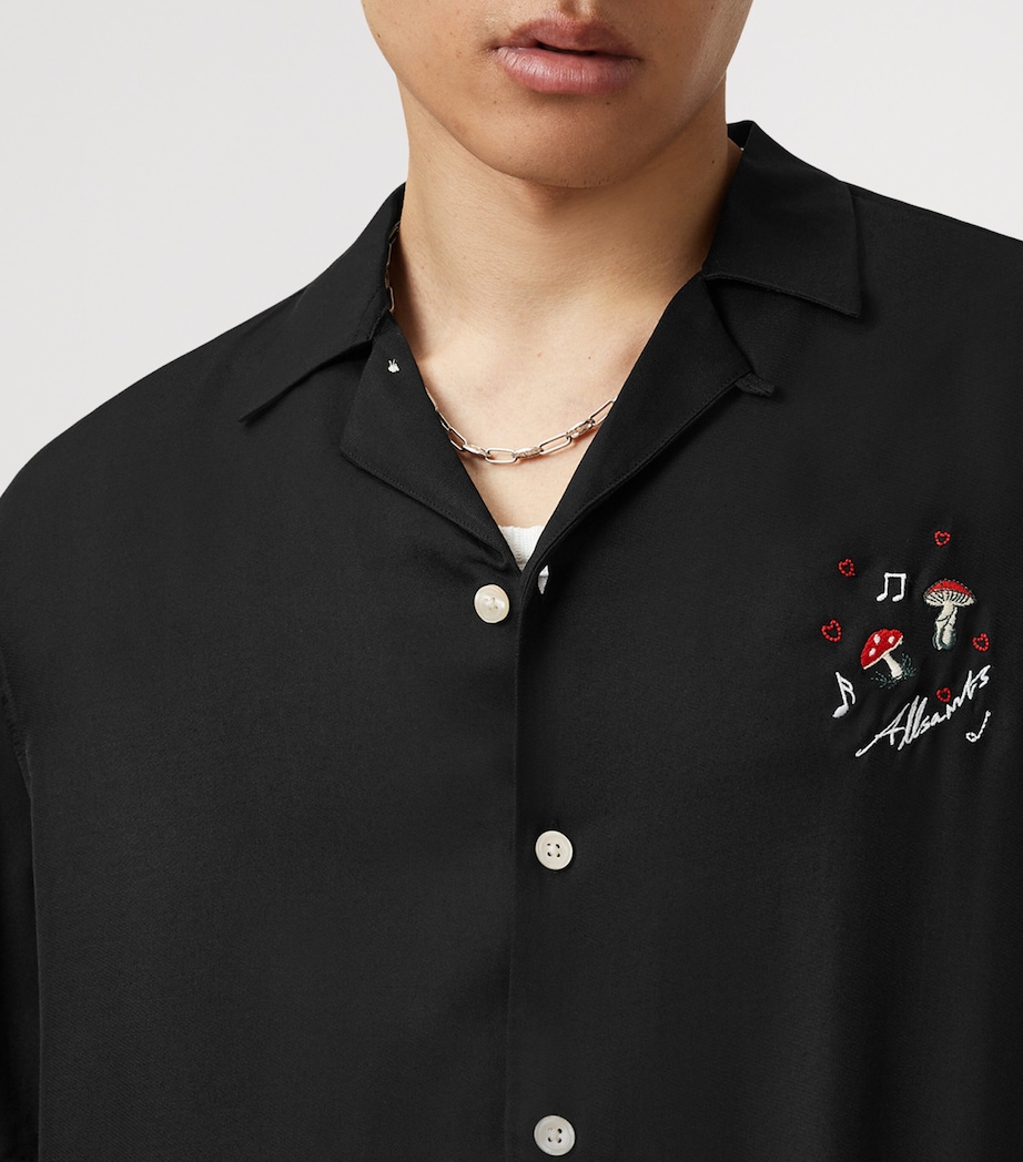 Embroidered Fungi Shirt JET BLACK Image 7
