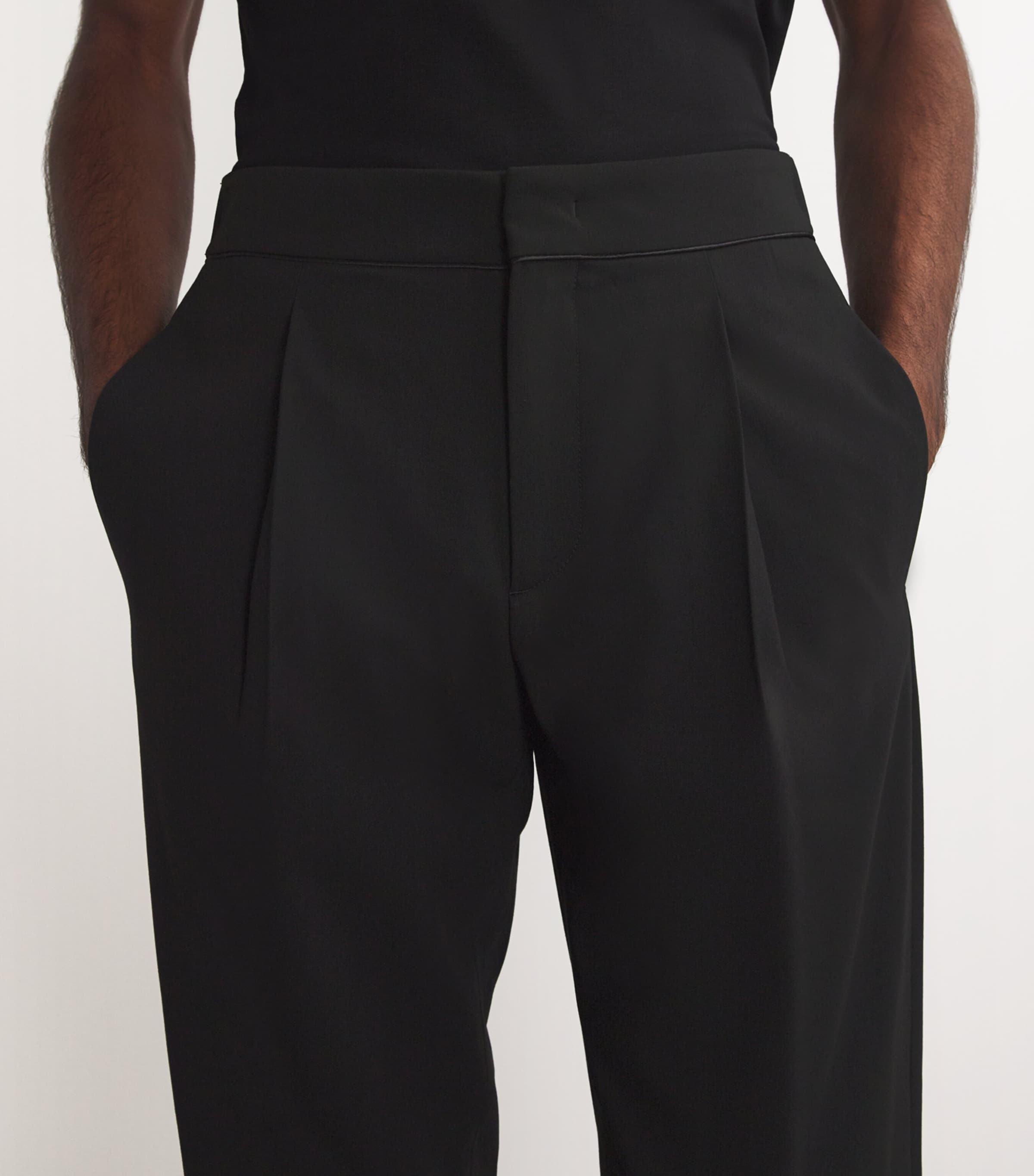 Virgin Wool Straight Tailored Trousers UC001 Image 6