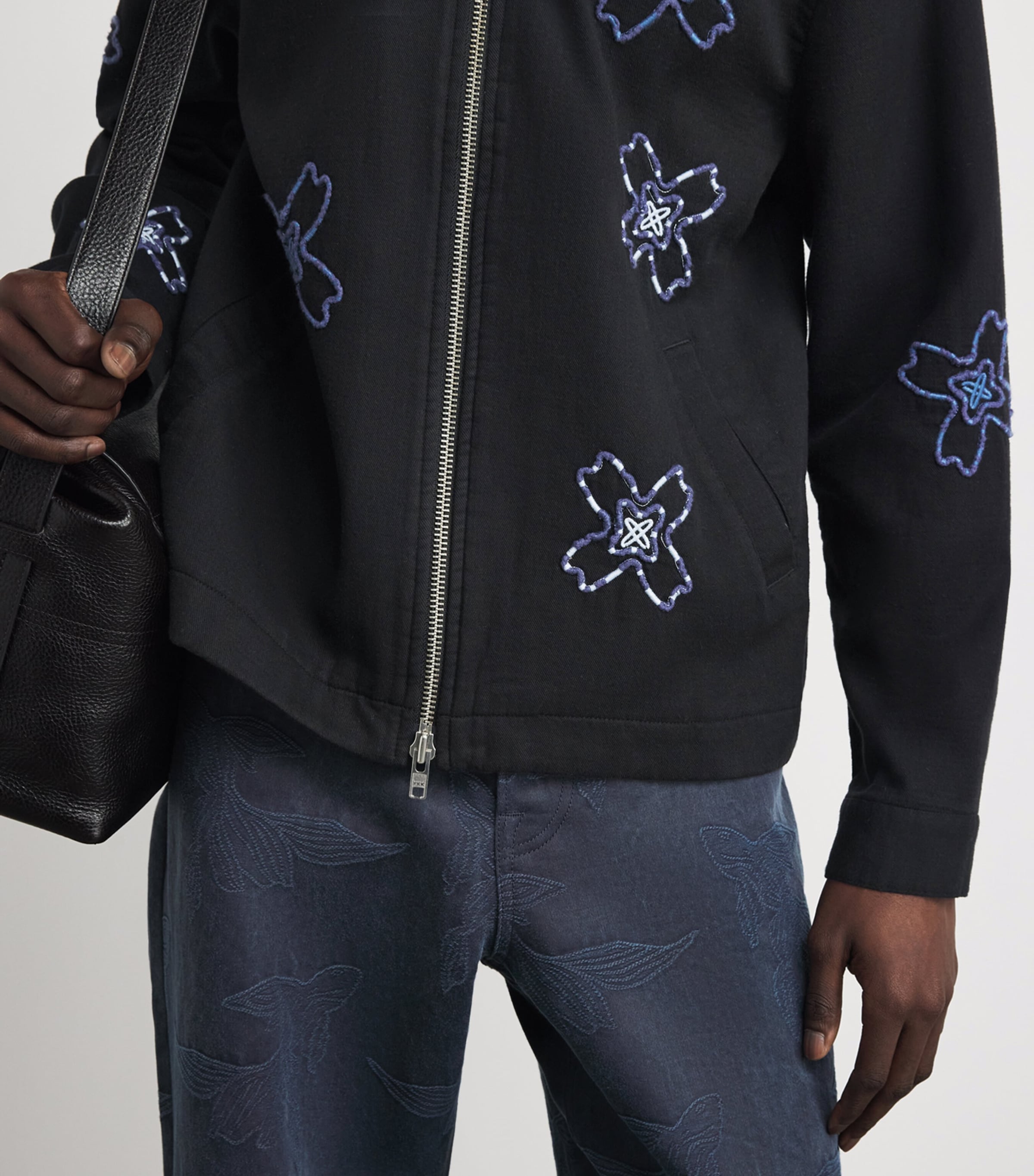 Embroidered Floral Eldon Jacket BLACK Image 3