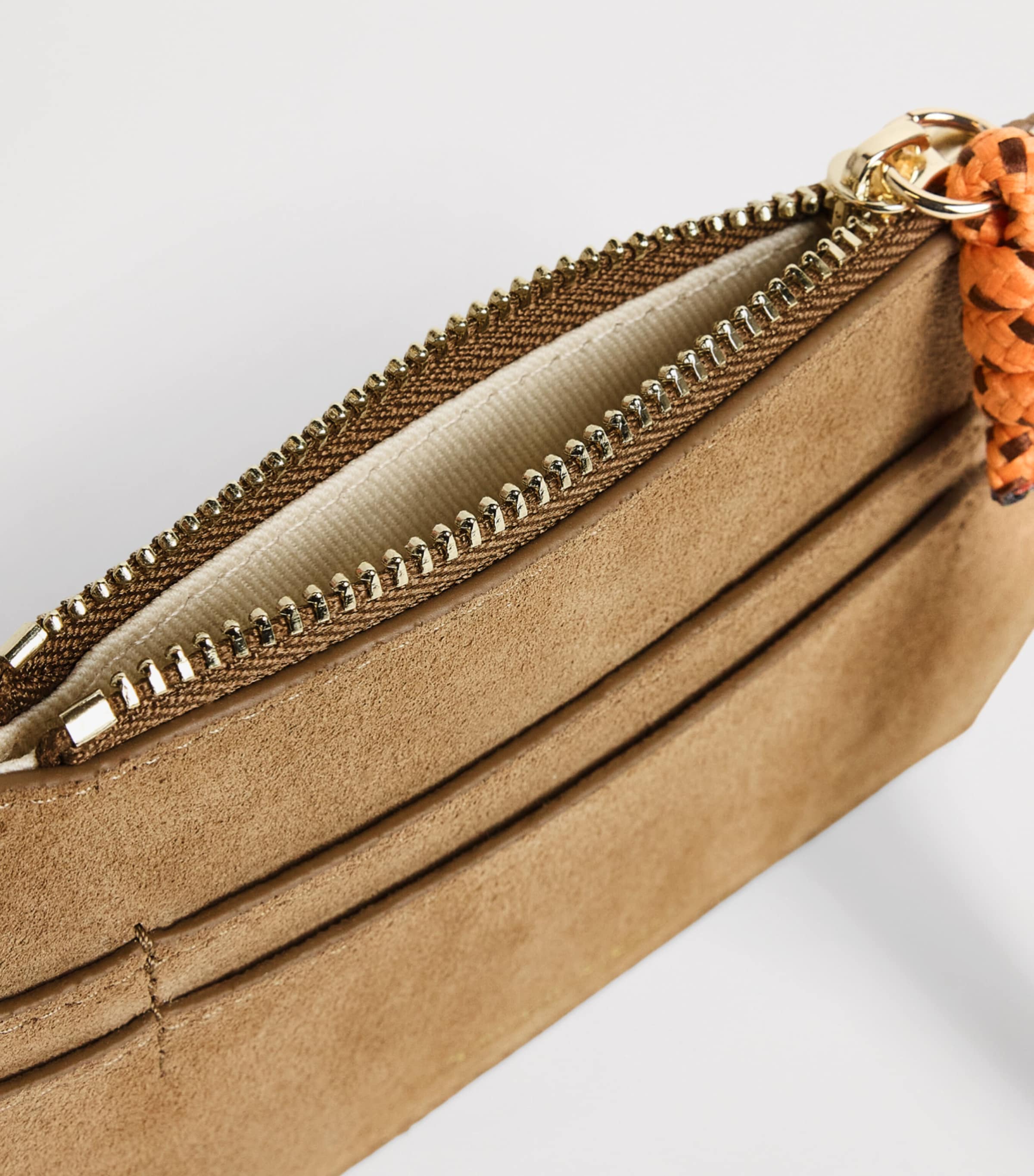 Claudie Pierlot Suede Card Holder Beige Image 3