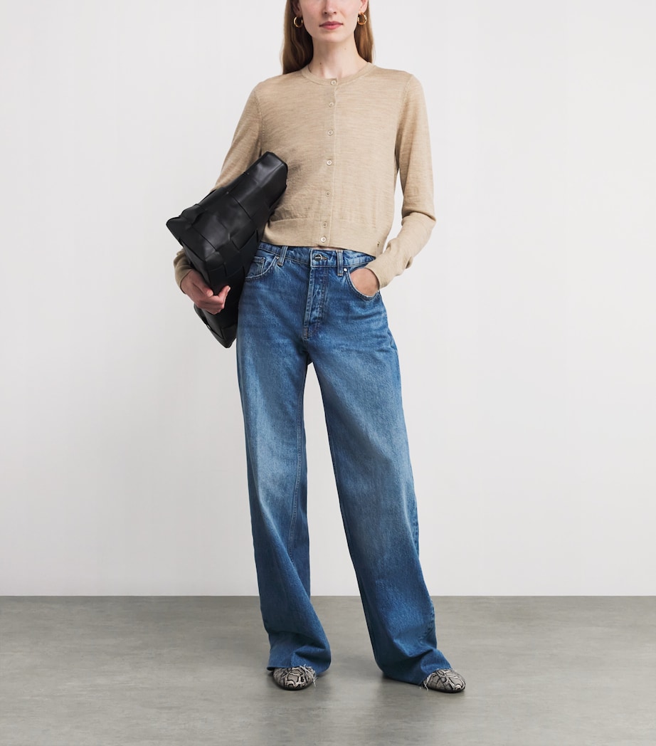Wool-Cashmere Moni Cropped Cardigan TAUPE Image 2