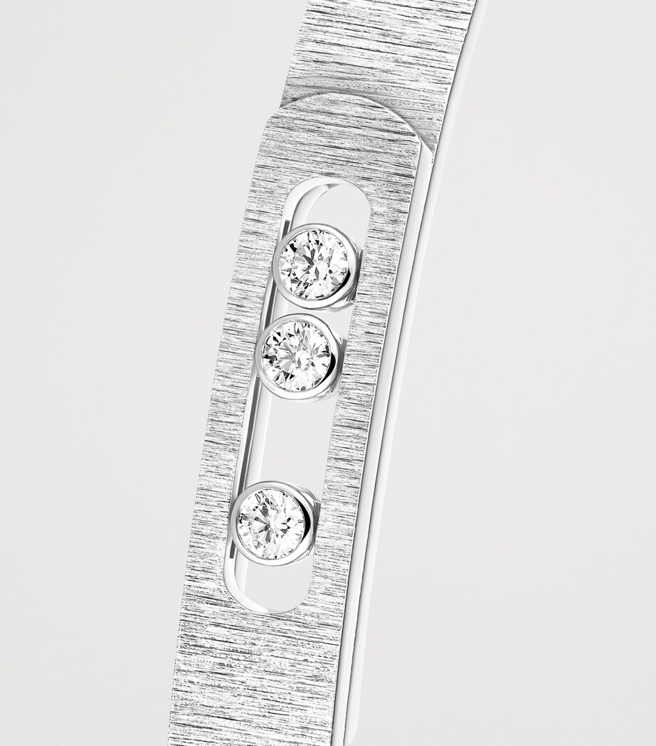 Messika Move Noa Diamond and White Gold Chiselled Bangle (0.15ct) White Gold Image 3