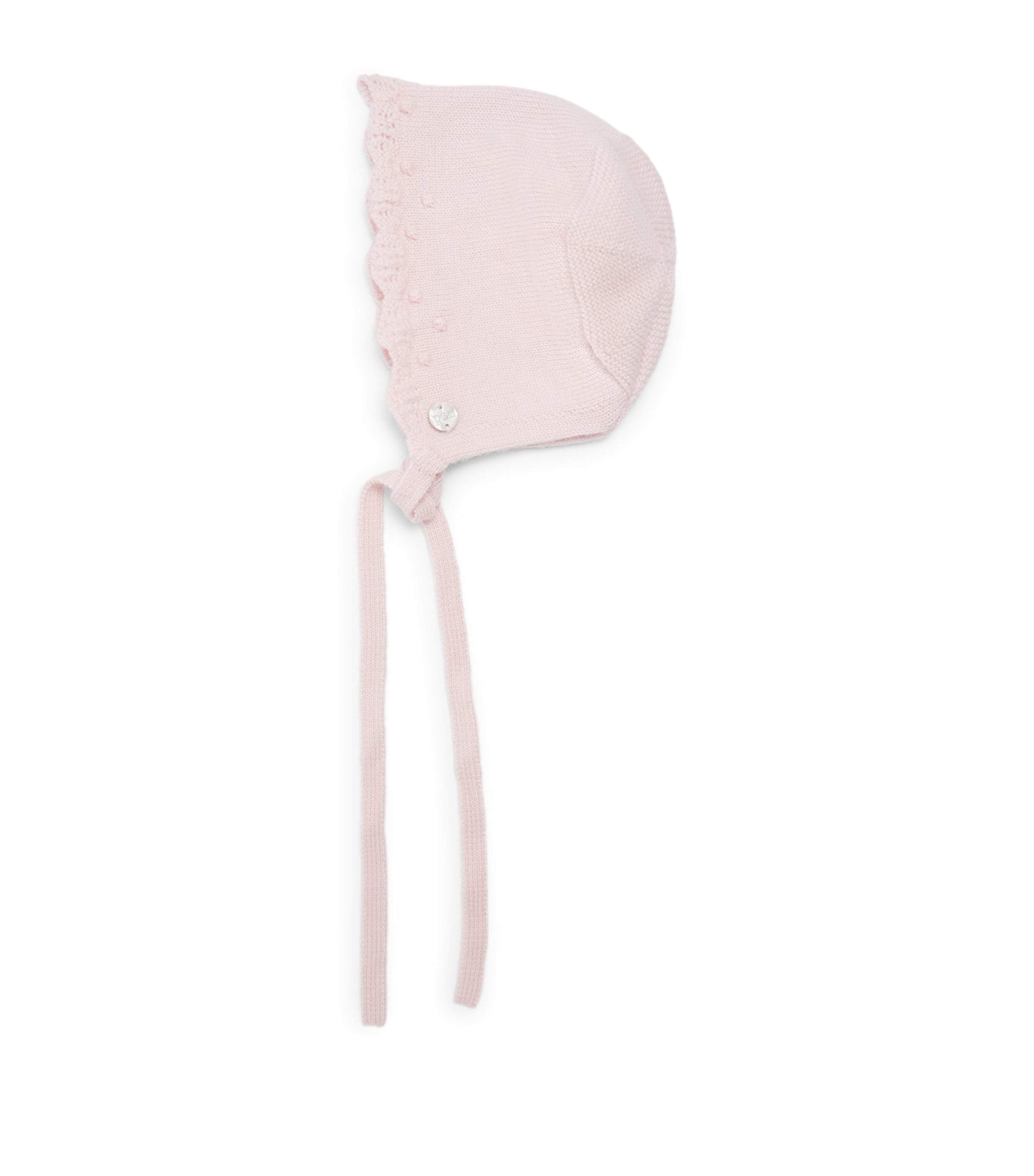 Paz Rodriguez Cotton Knit Bonnet (0-24 Months) Light Pink Image 1