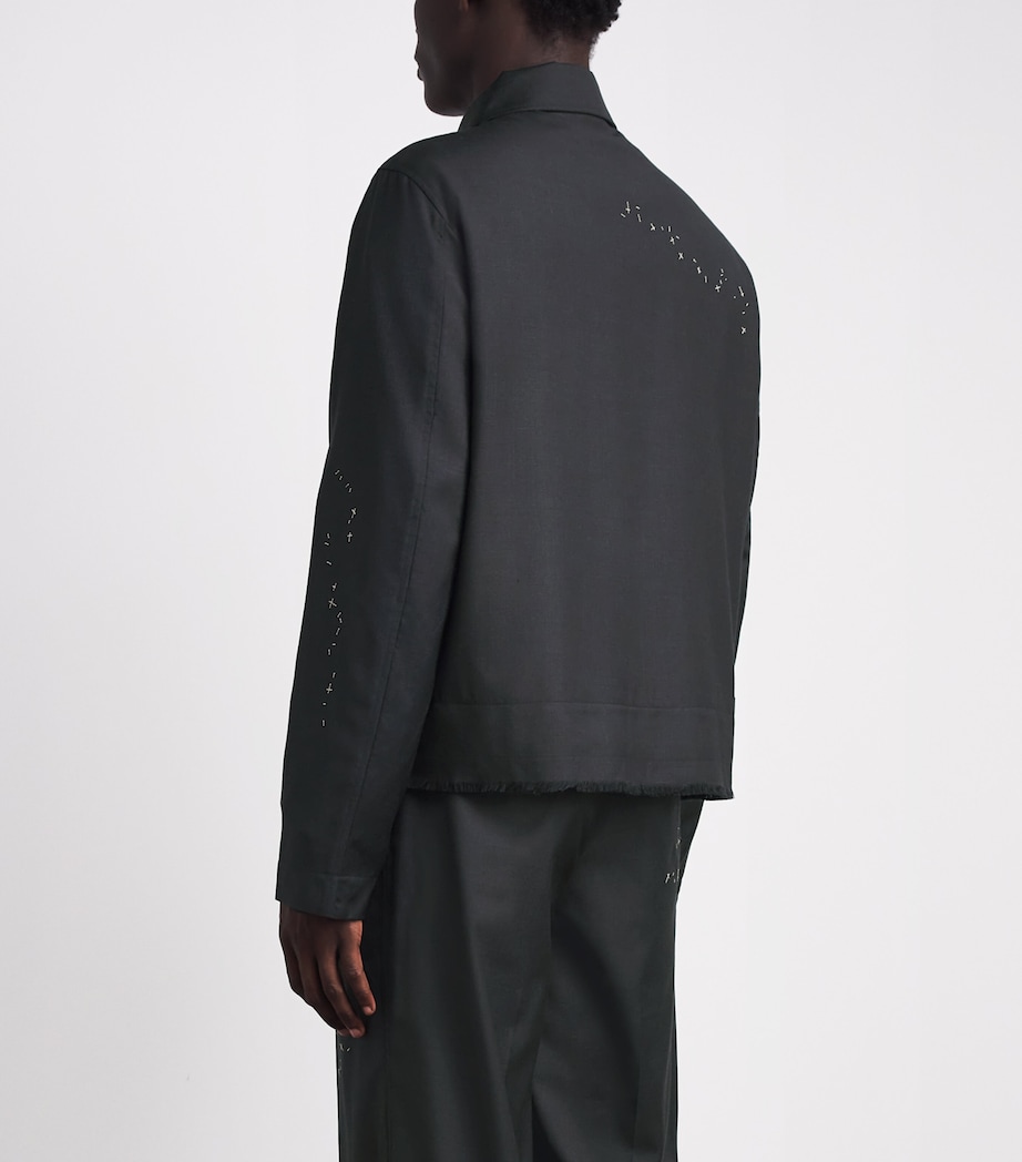 DOMREBEL Mens Virgin Wool Backstage Bomber Jacket Grey Wool Image 5