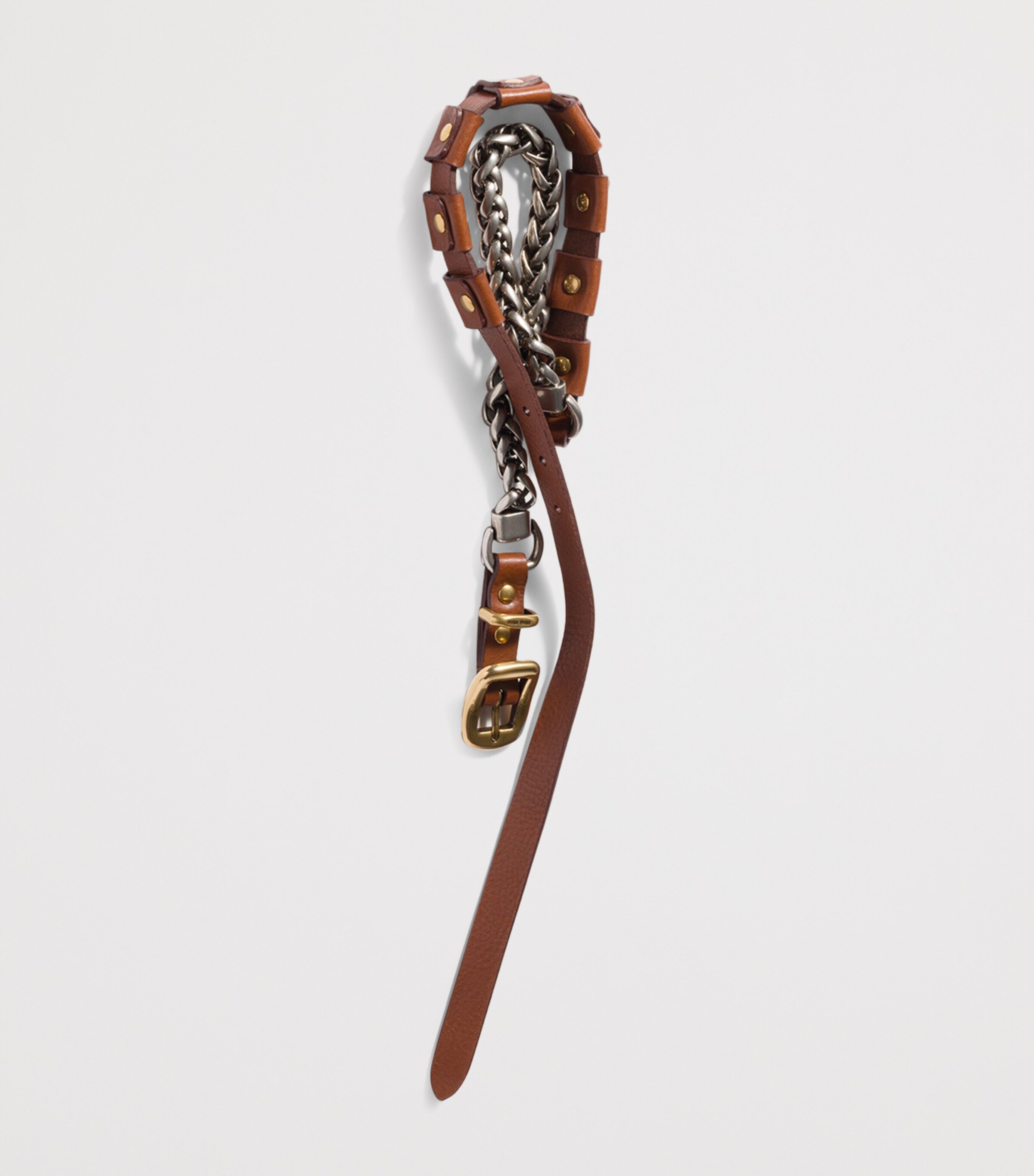 Miu Miu Leather Studded Necklace Image 2