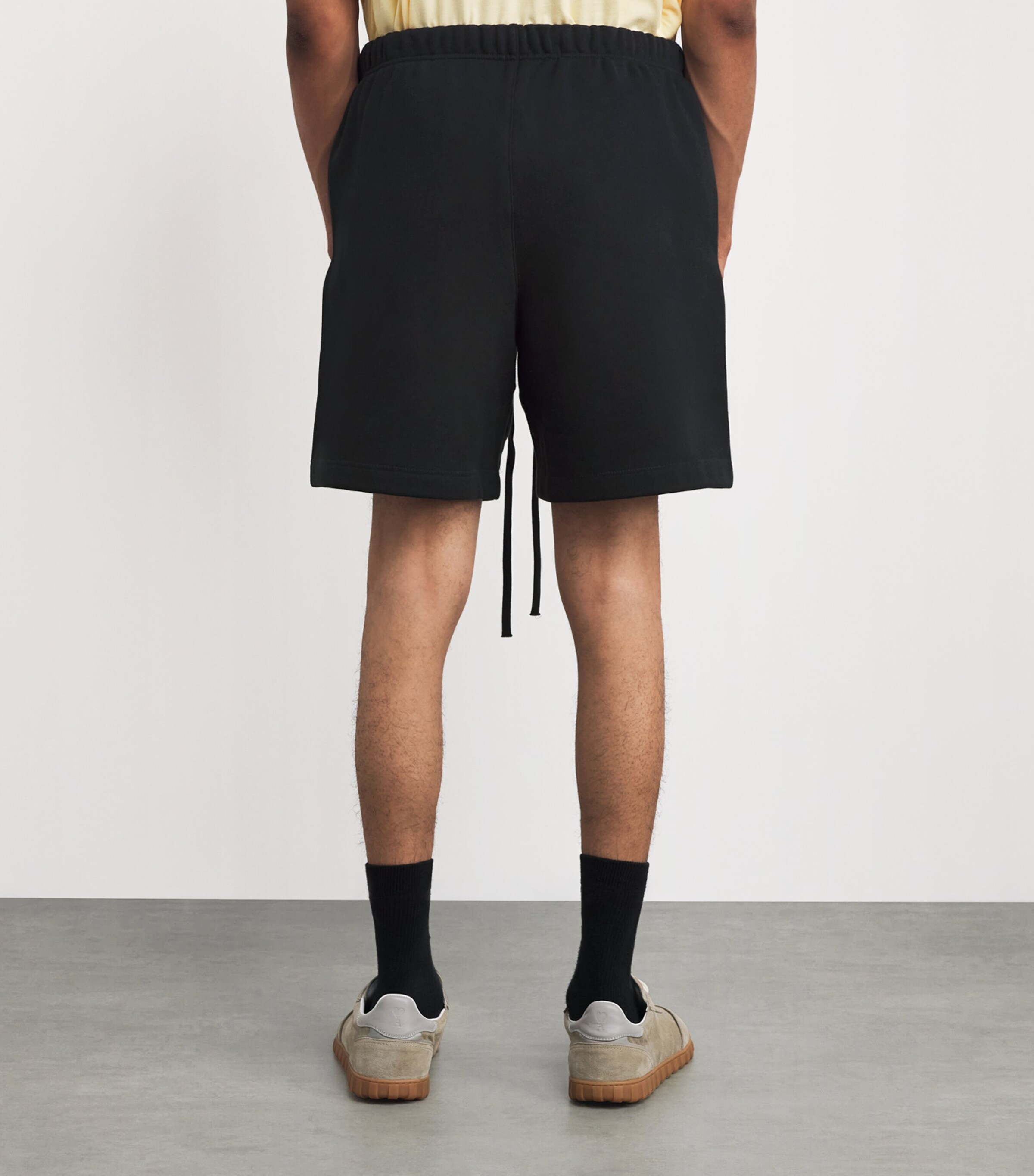 FEAR OF GOD ESSENTIALS Mens Cotton-Blend Logo Sweatshorts Jet Black Image 4