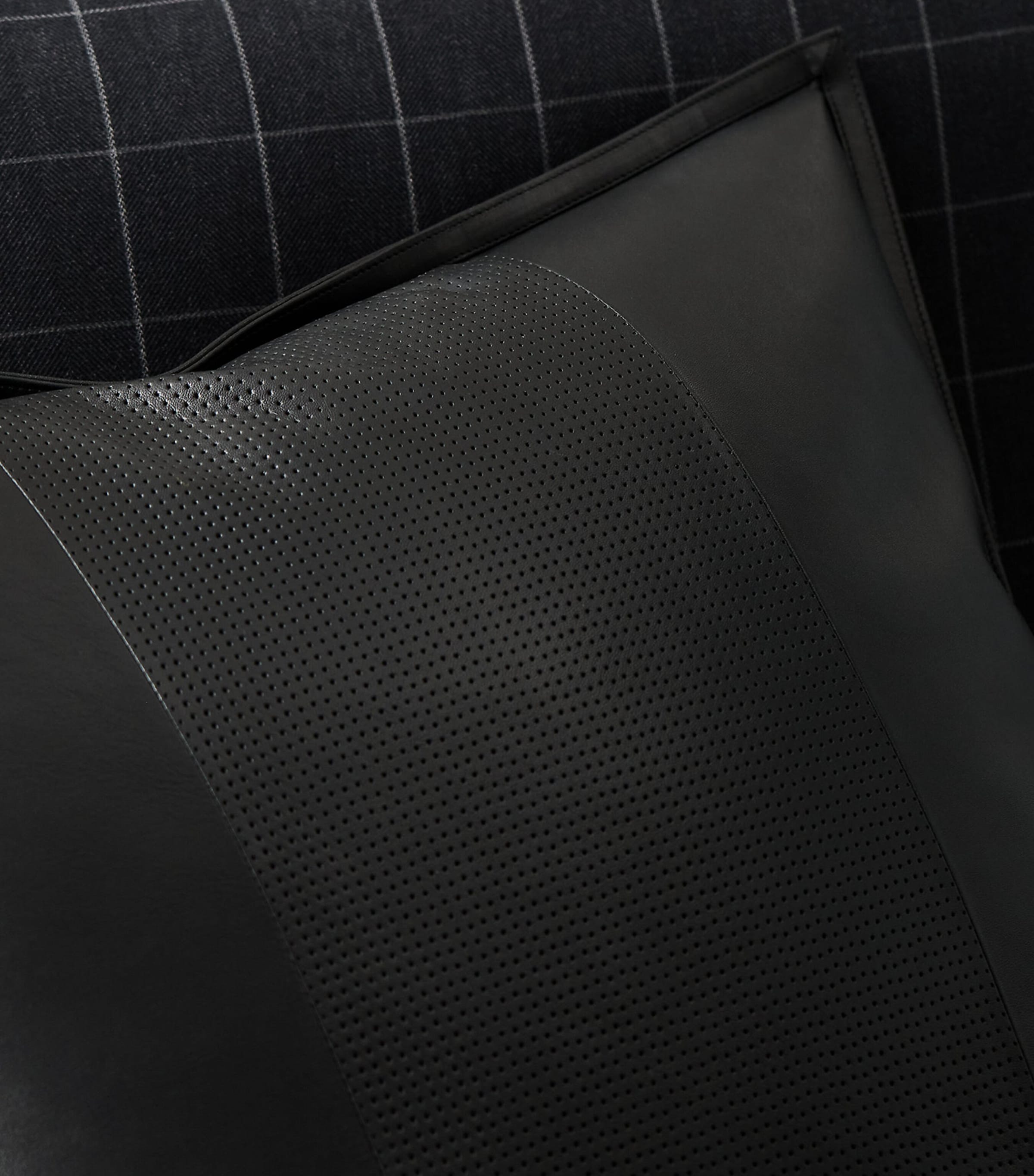 Leather Pierce Throw Pillow BLACK Image 2