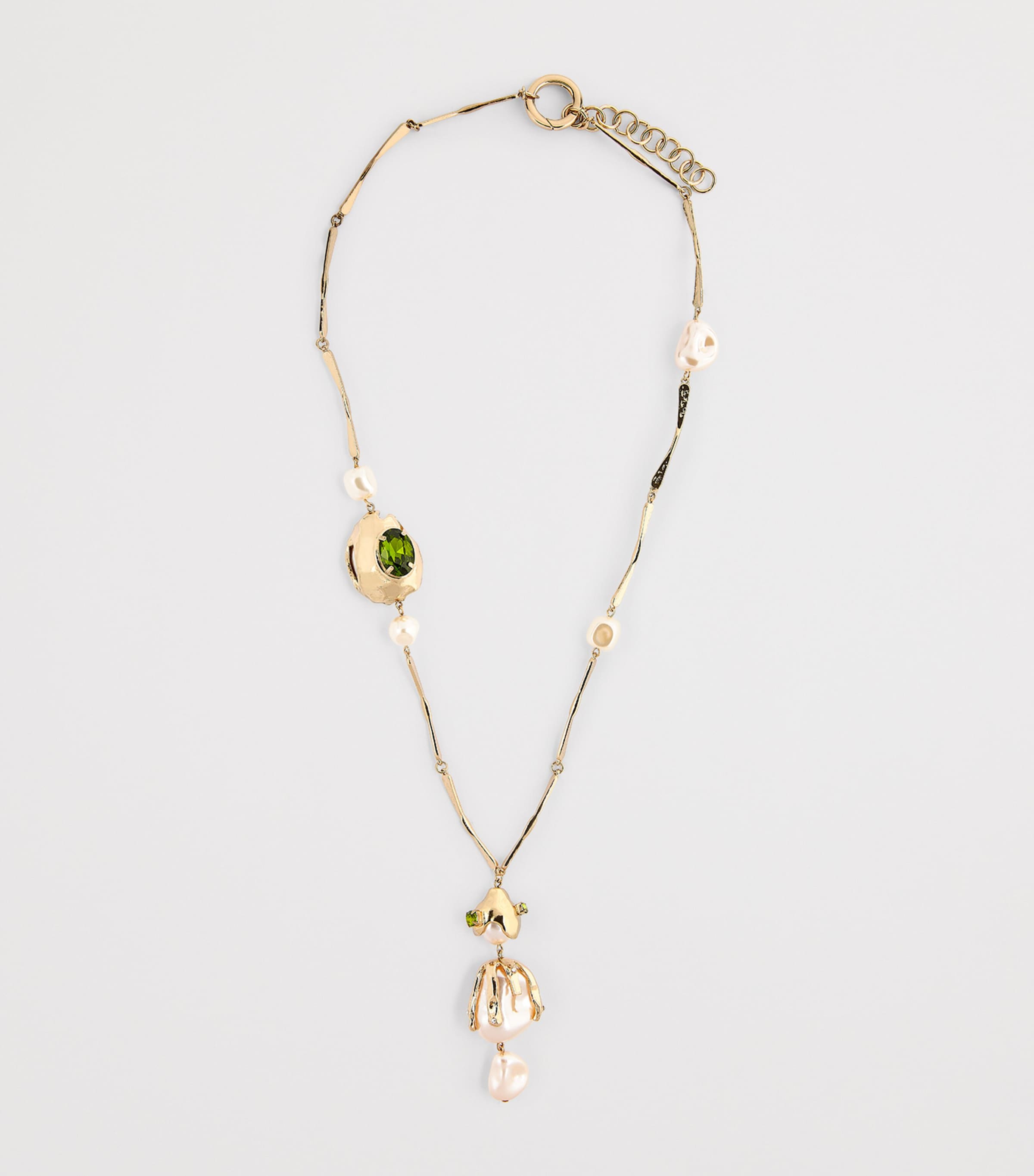 Weekend Max Mara Irregular Chain Pendant Necklace In Yellow