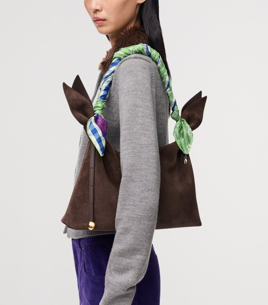 LOEWE x Cosima Von Bonin Reversible Silk Scarf Navy Blue/green Image 2