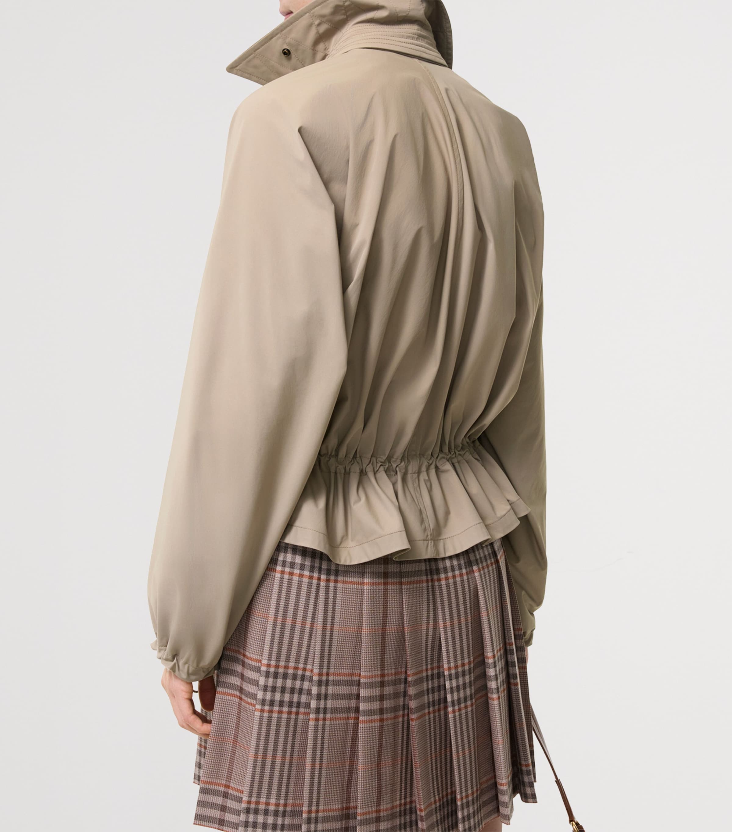 Burberry Womens Hooded Rosewin Trench Jacket Saltmarsh Beige Image 4