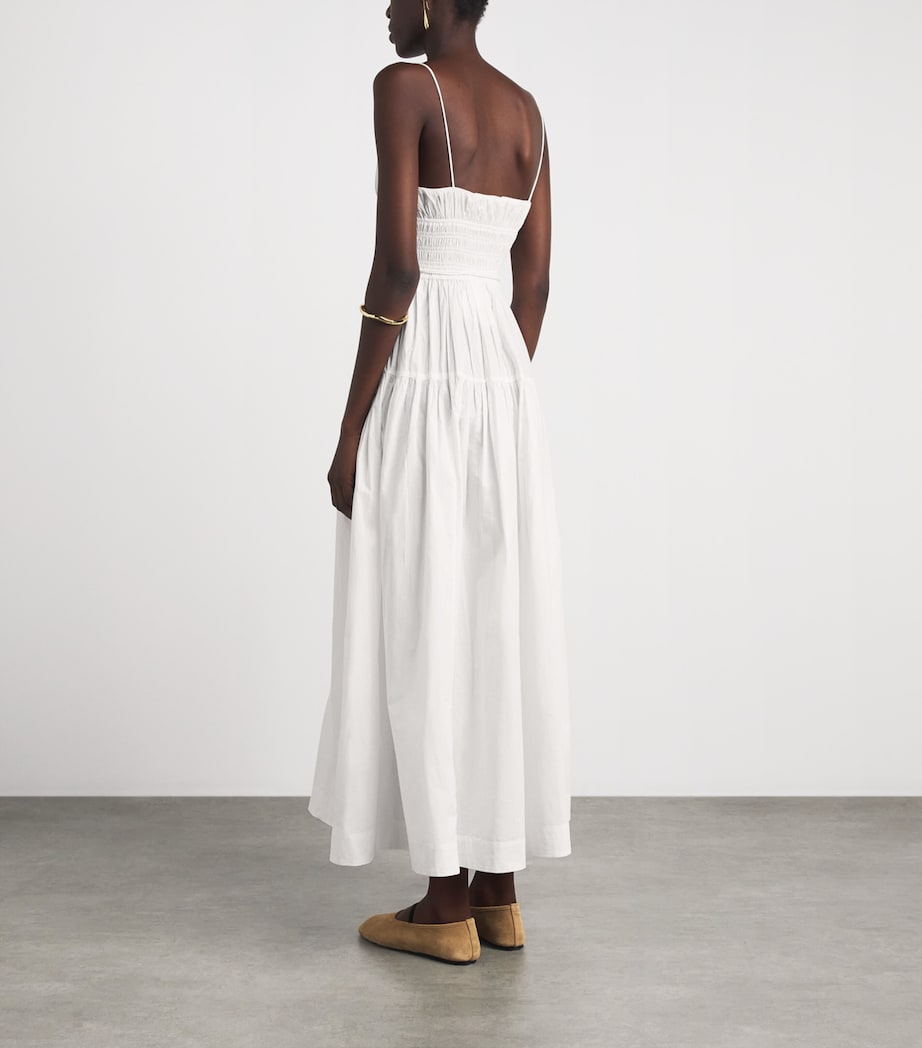 DÔEN Womens Organic Cotton Safia Midi Dress Salt Image 4