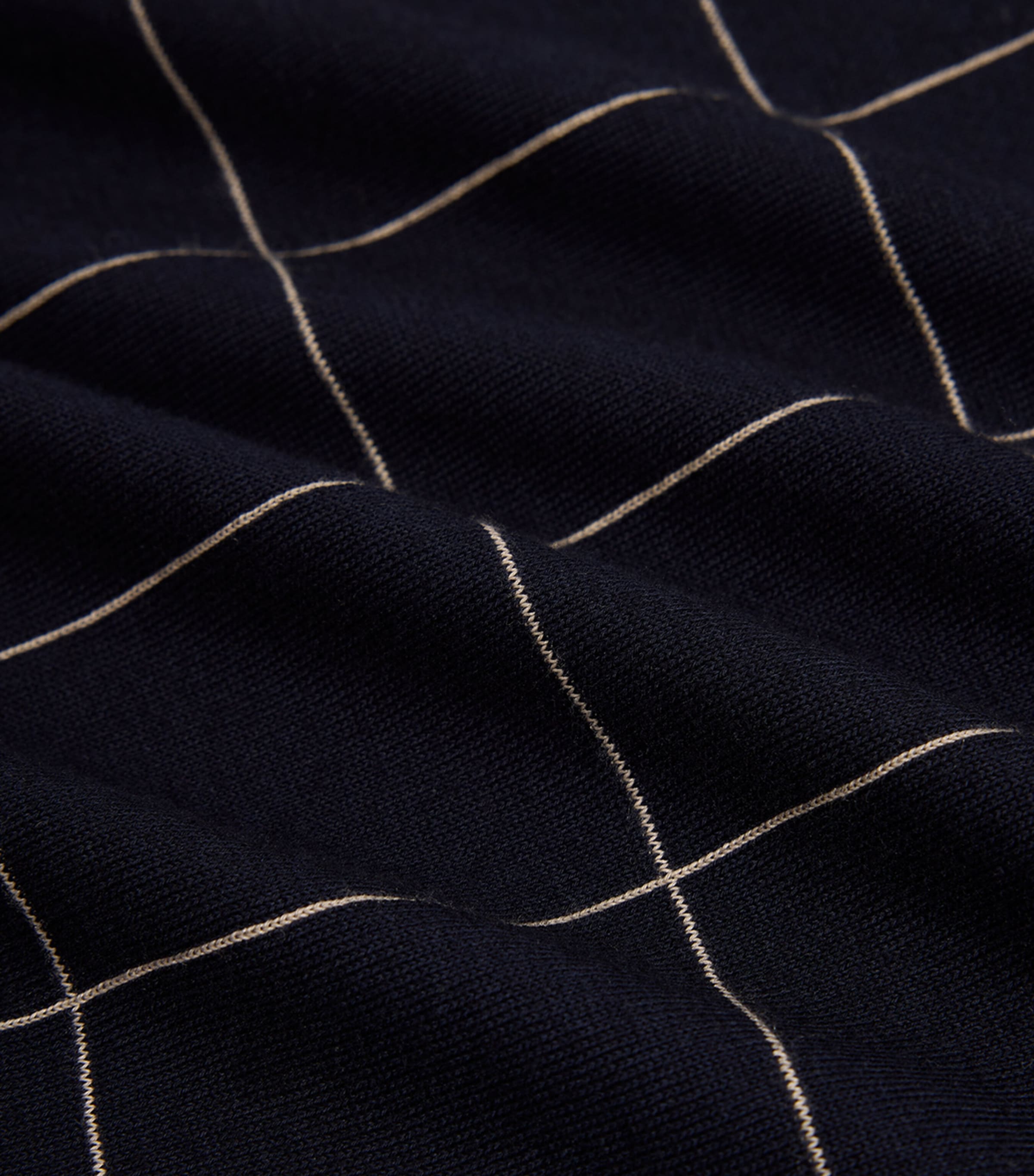 Dunhill Mens Cotton-Mulberry Silk Polo Shirt Navy Image 5