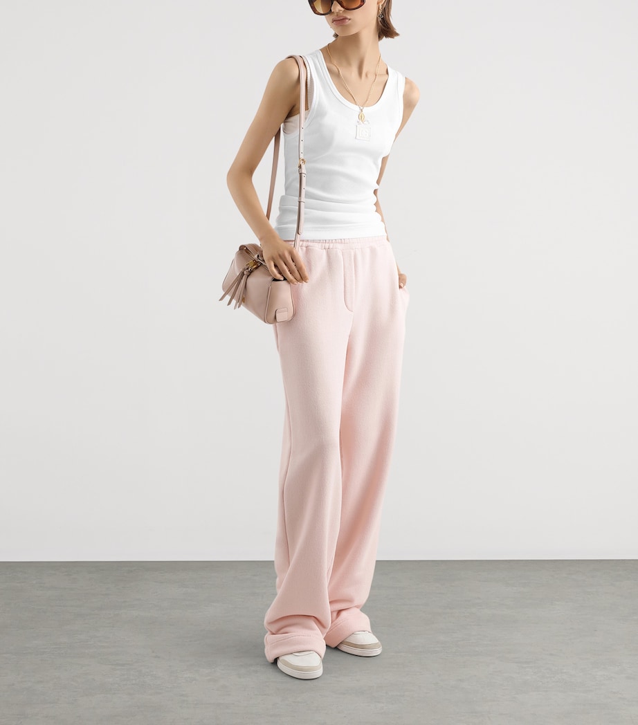 Dolce&Gabbana Womens Logo Pocket Straight Sweatpants Pink Image 2